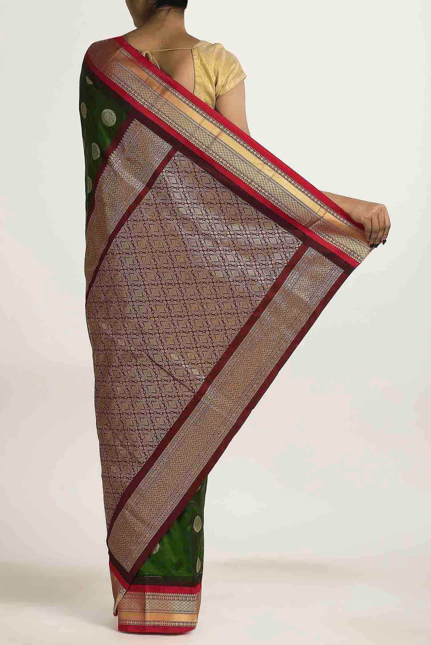 Green Bangalore Silk Saree