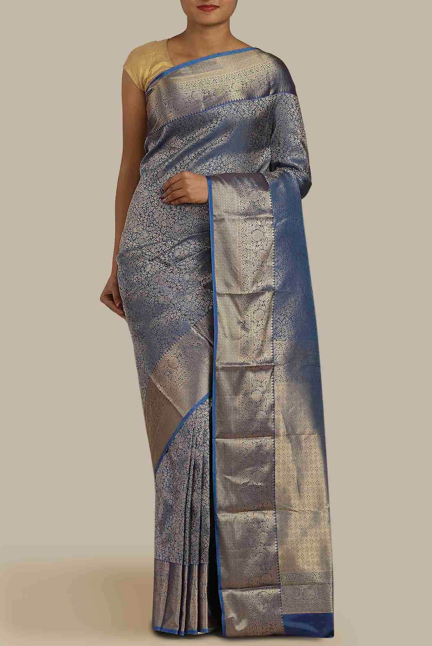 Blue Bangalore Silk Saree
