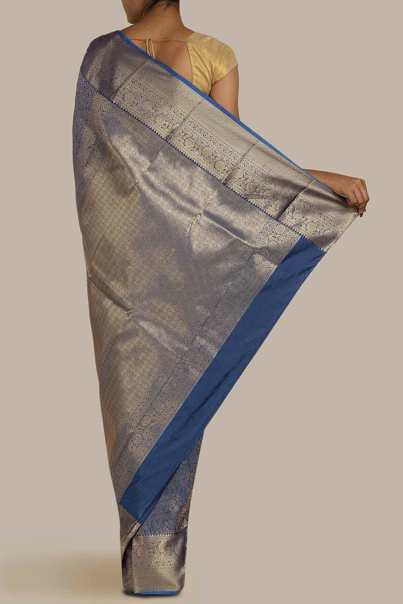 Blue Bangalore Silk Saree