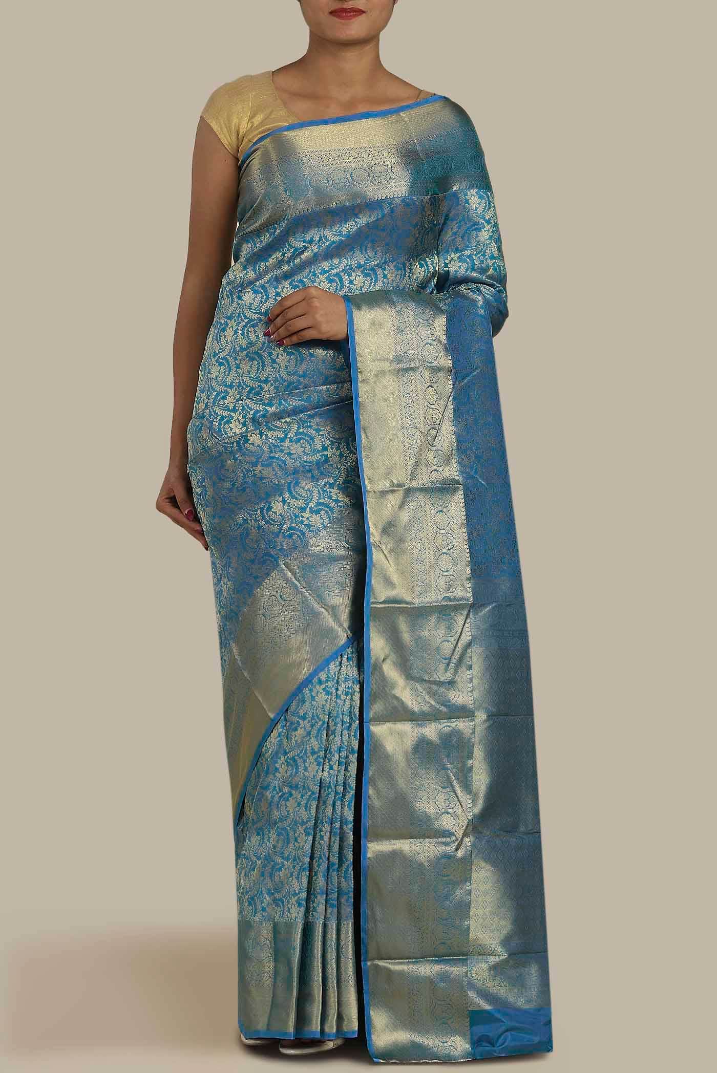 Blue Bangalore Silk Saree