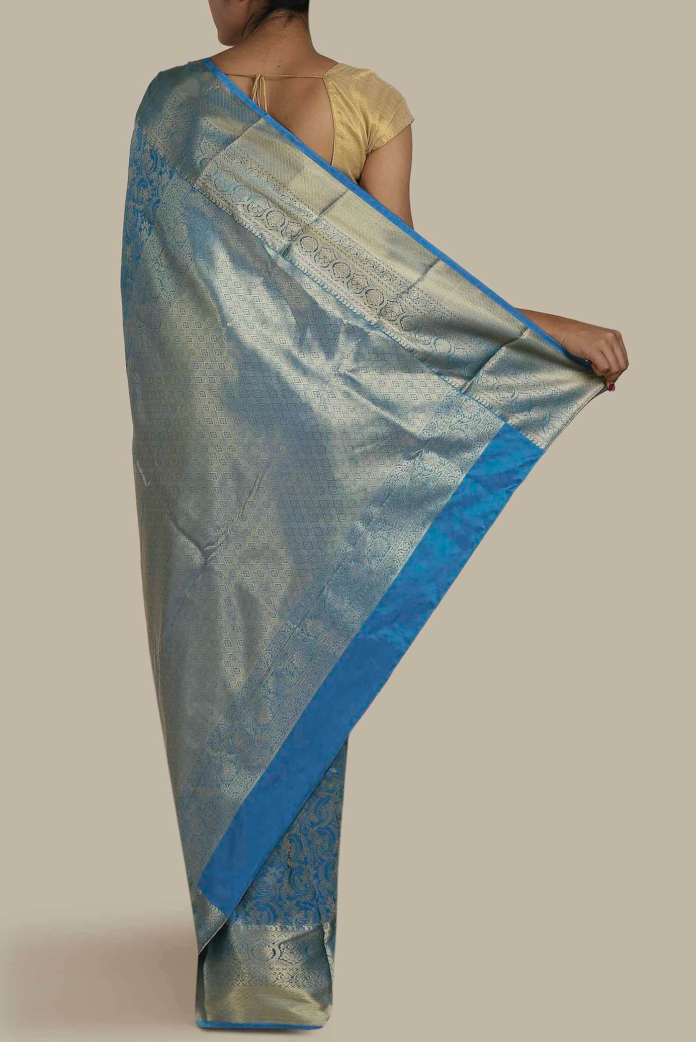 Blue Bangalore Silk Saree