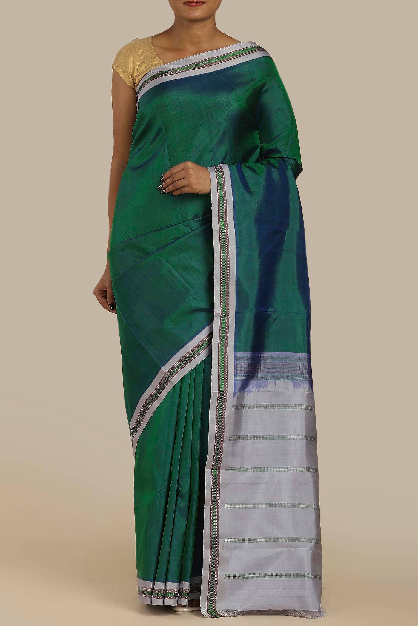Blue Kanchipuram Silk Saree