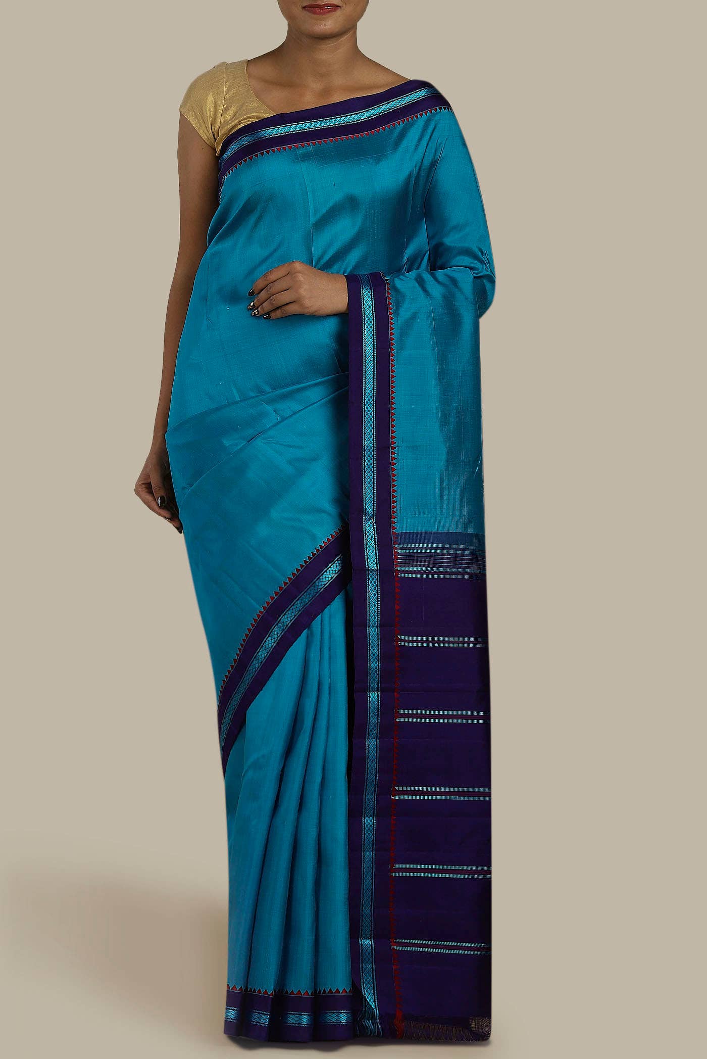 Blue Kanchipuram Silk Saree