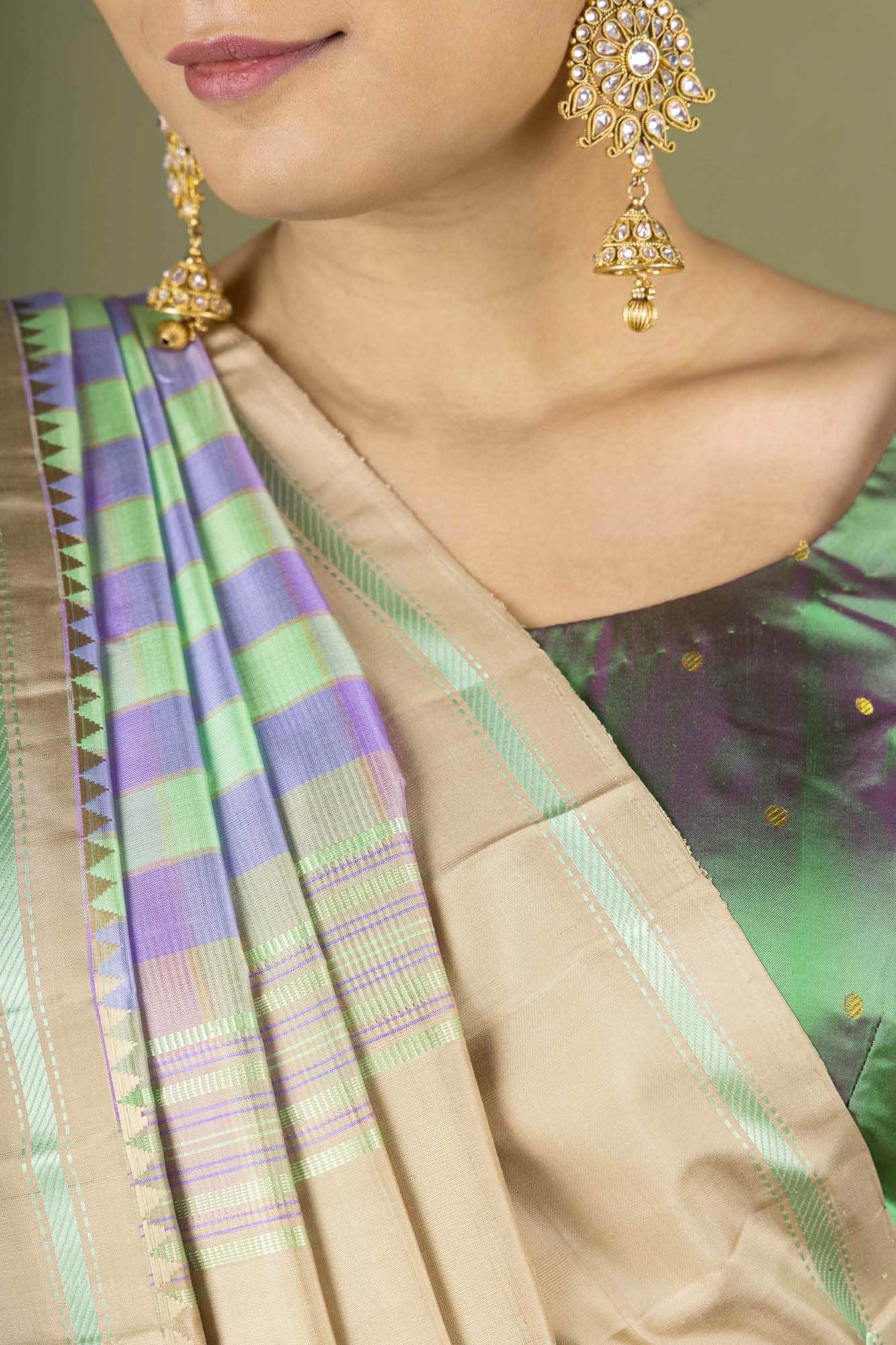 Dark Pink Kanchipuram Silk Saree
