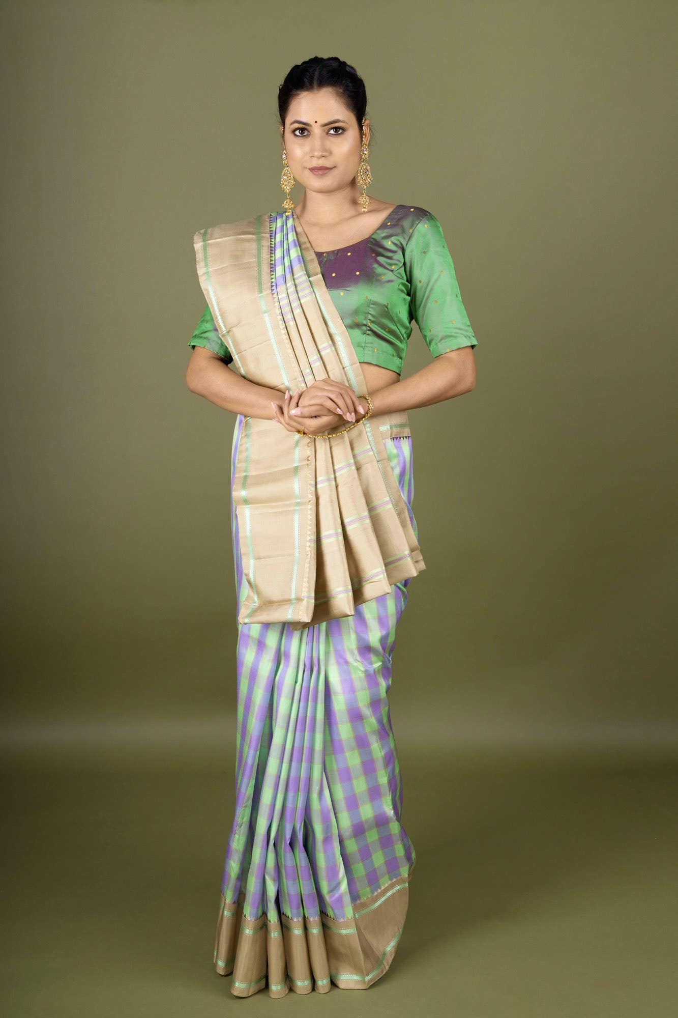 Dark Pink Kanchipuram Silk Saree