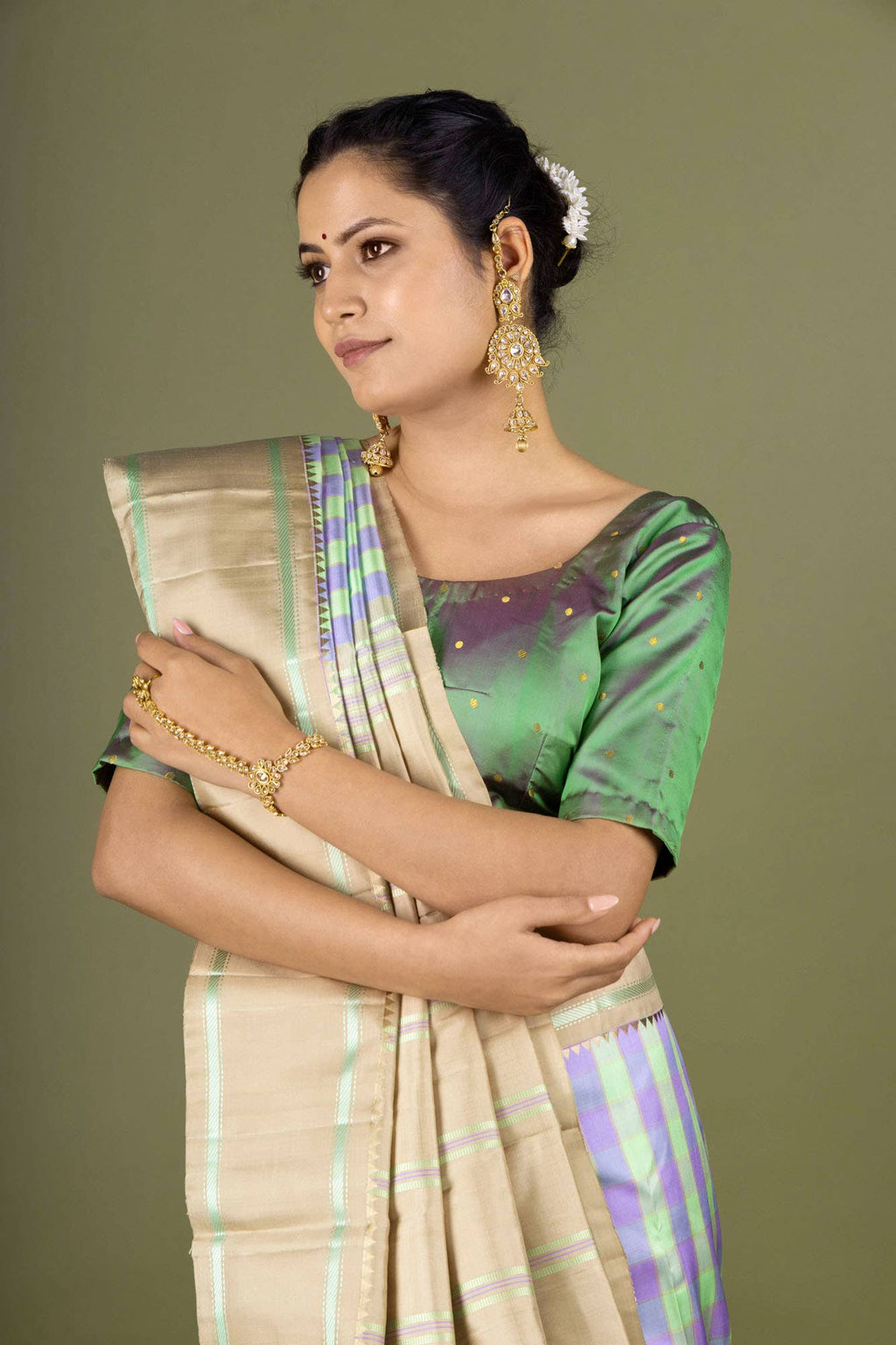 Dark Pink Kanchipuram Silk Saree