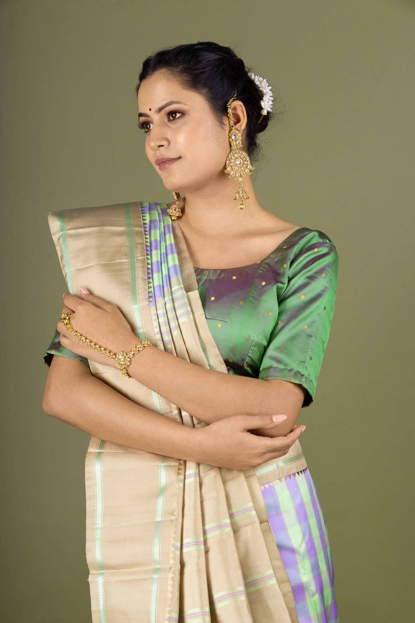 Dark Pink Kanchipuram Silk Saree