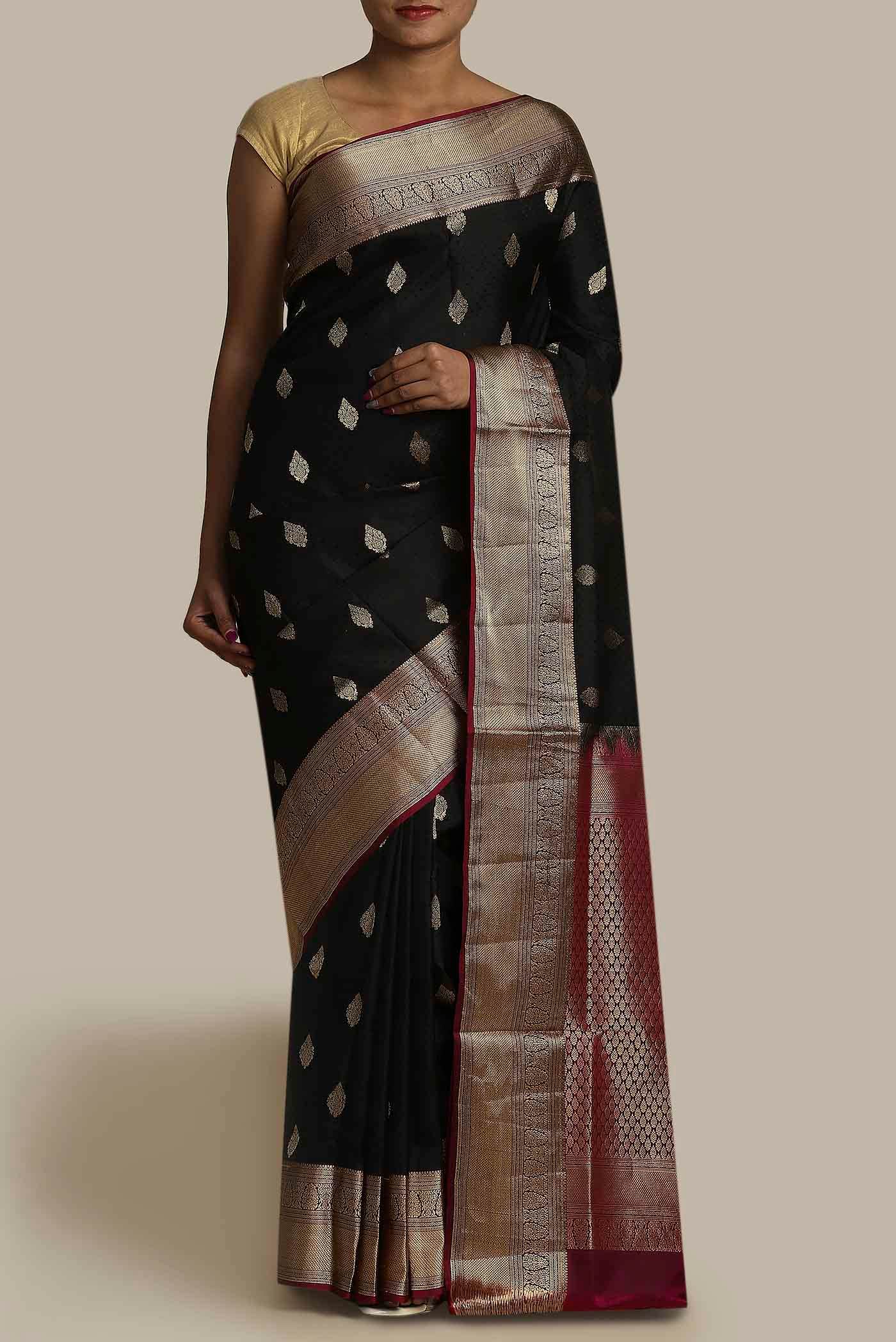 Black Soft Silk Saree