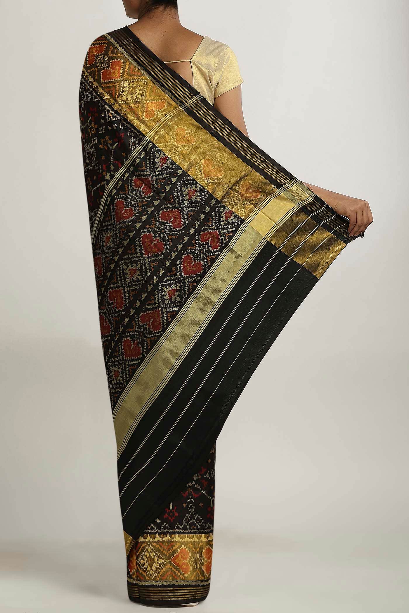 Black Rajkot Patola Silk Saree