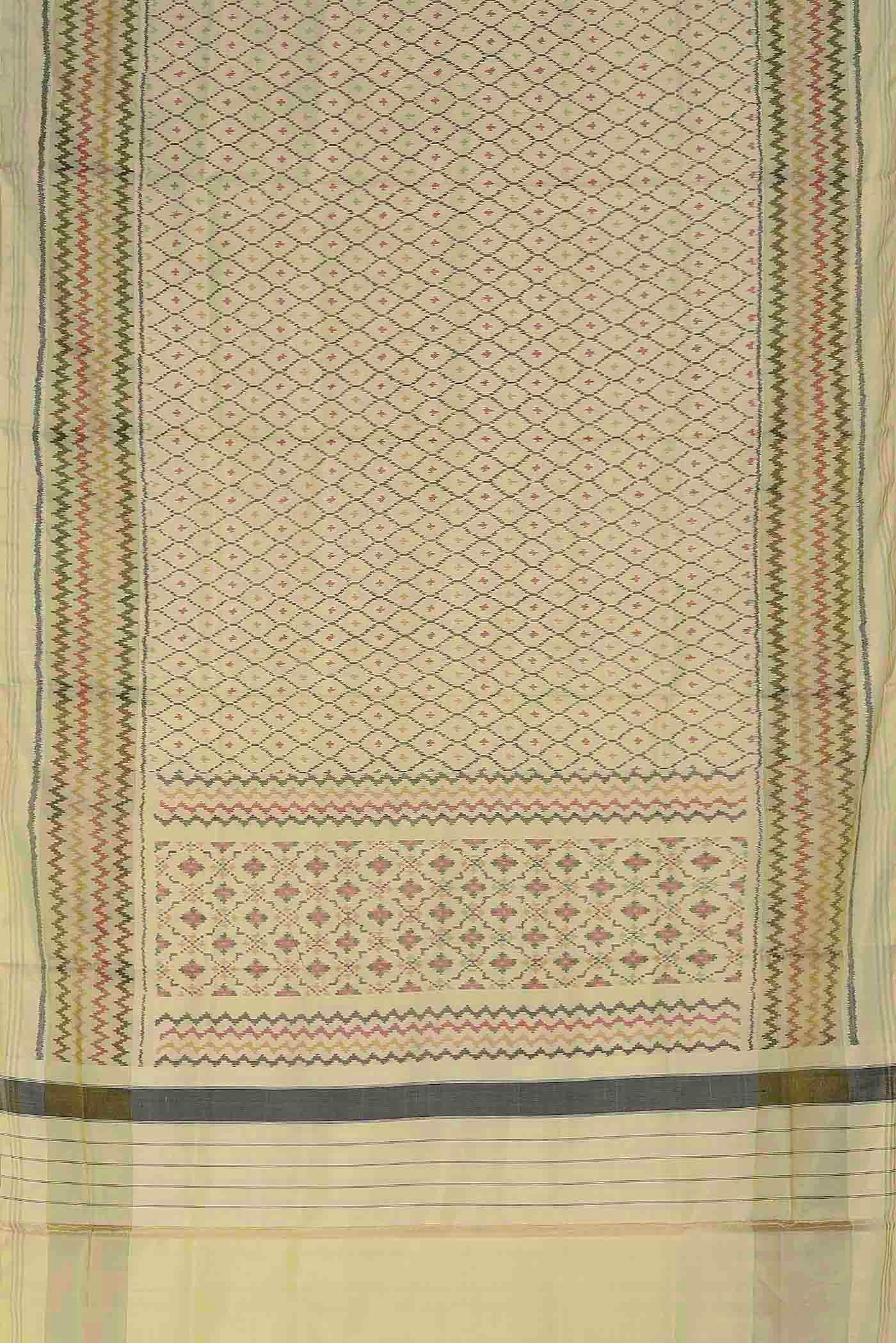 Cream Rajkot Patola Silk Saree