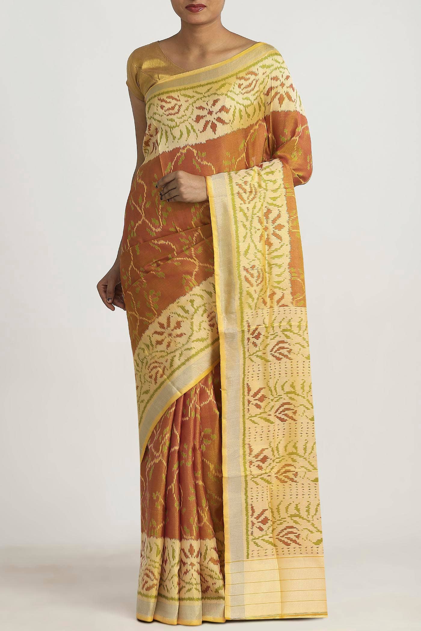 Orange Rajkot Patola Silk Saree