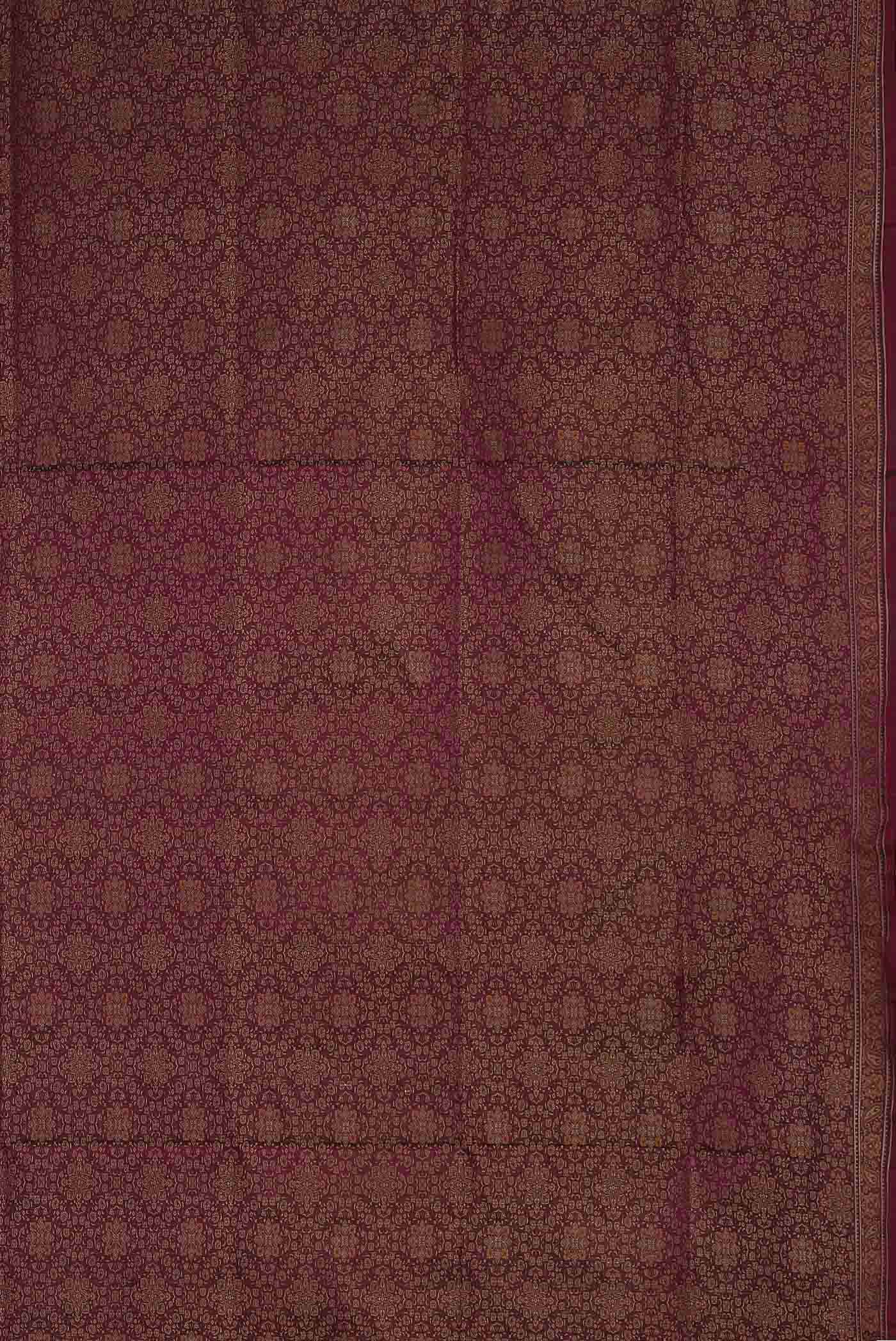Maroon Banarasi Tanchoi Silk Saree