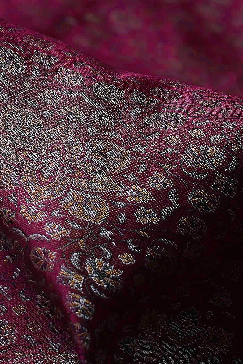 Maroon Banarasi Tanchoi Silk Saree