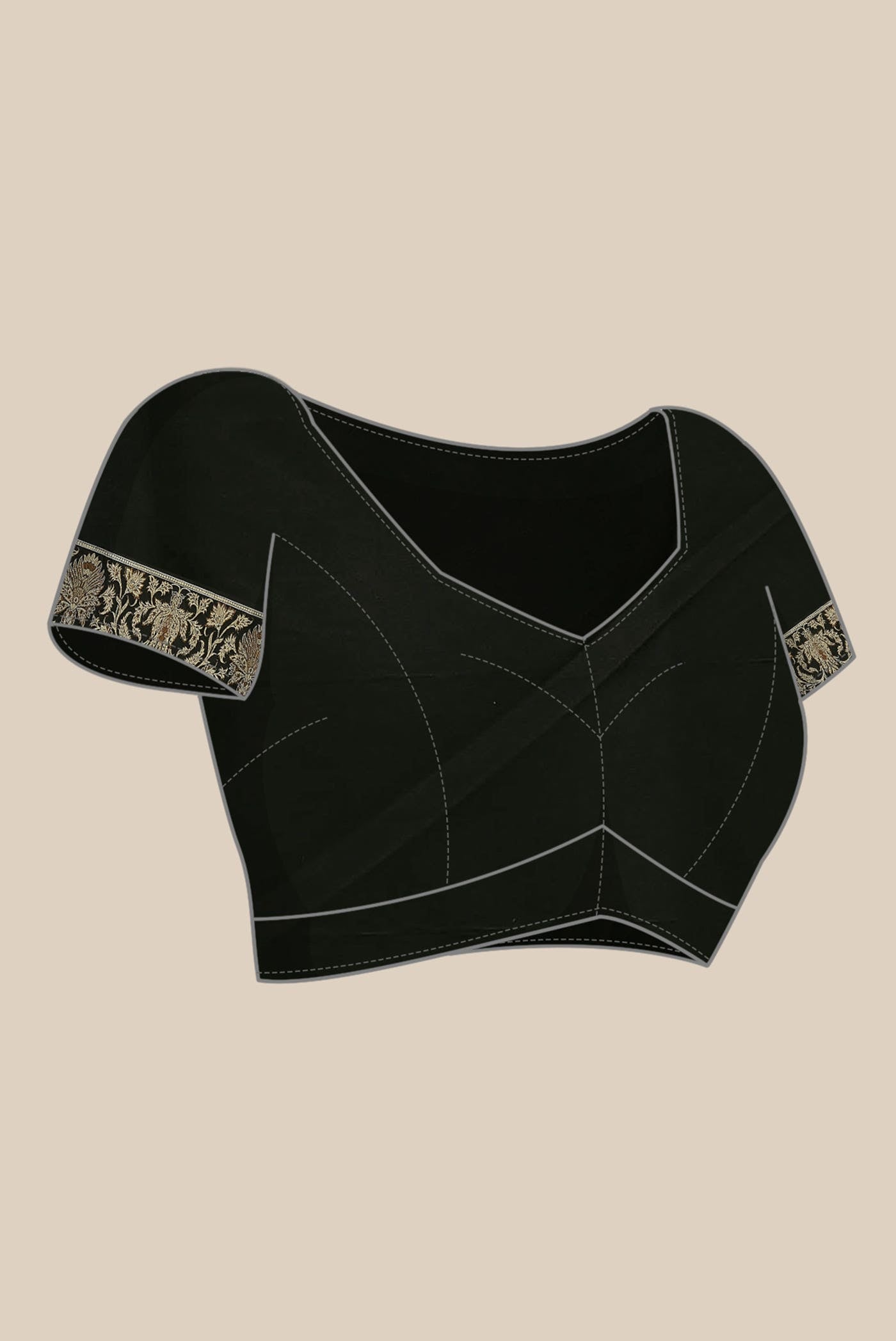 Black Banarasi Tanchoi Silk Saree