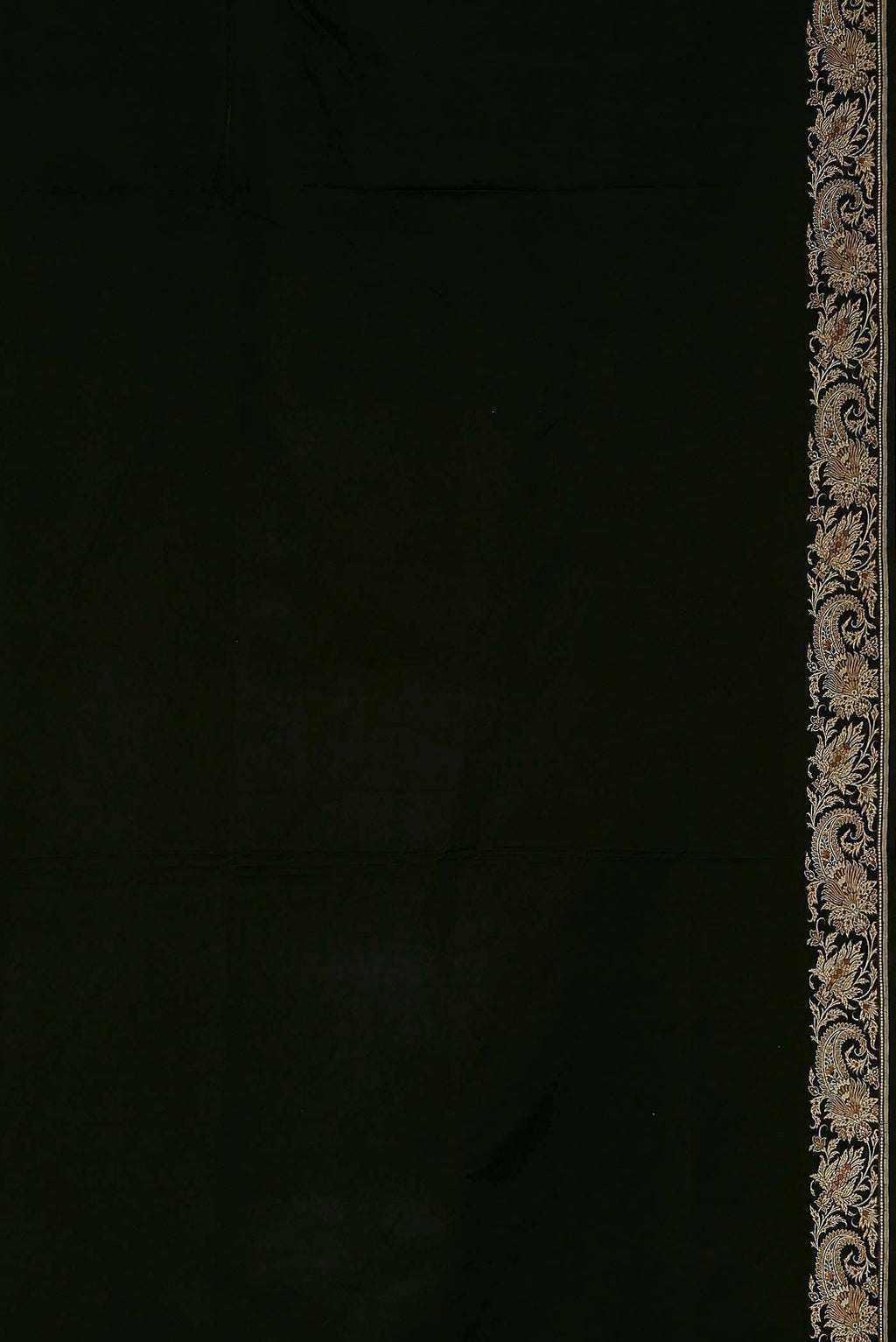 Black Banarasi Tanchoi Silk Saree