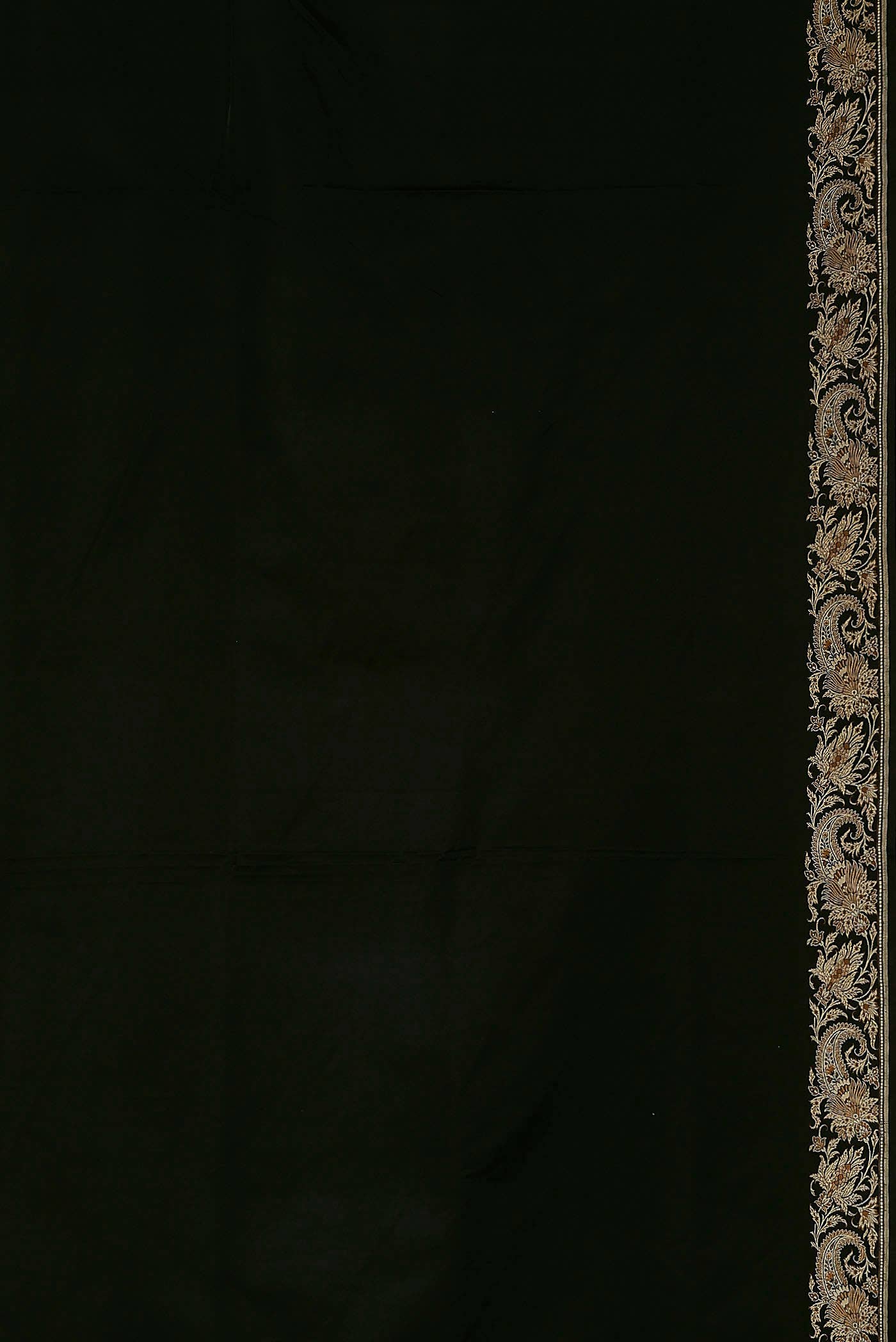 Black Banarasi Tanchoi Silk Saree