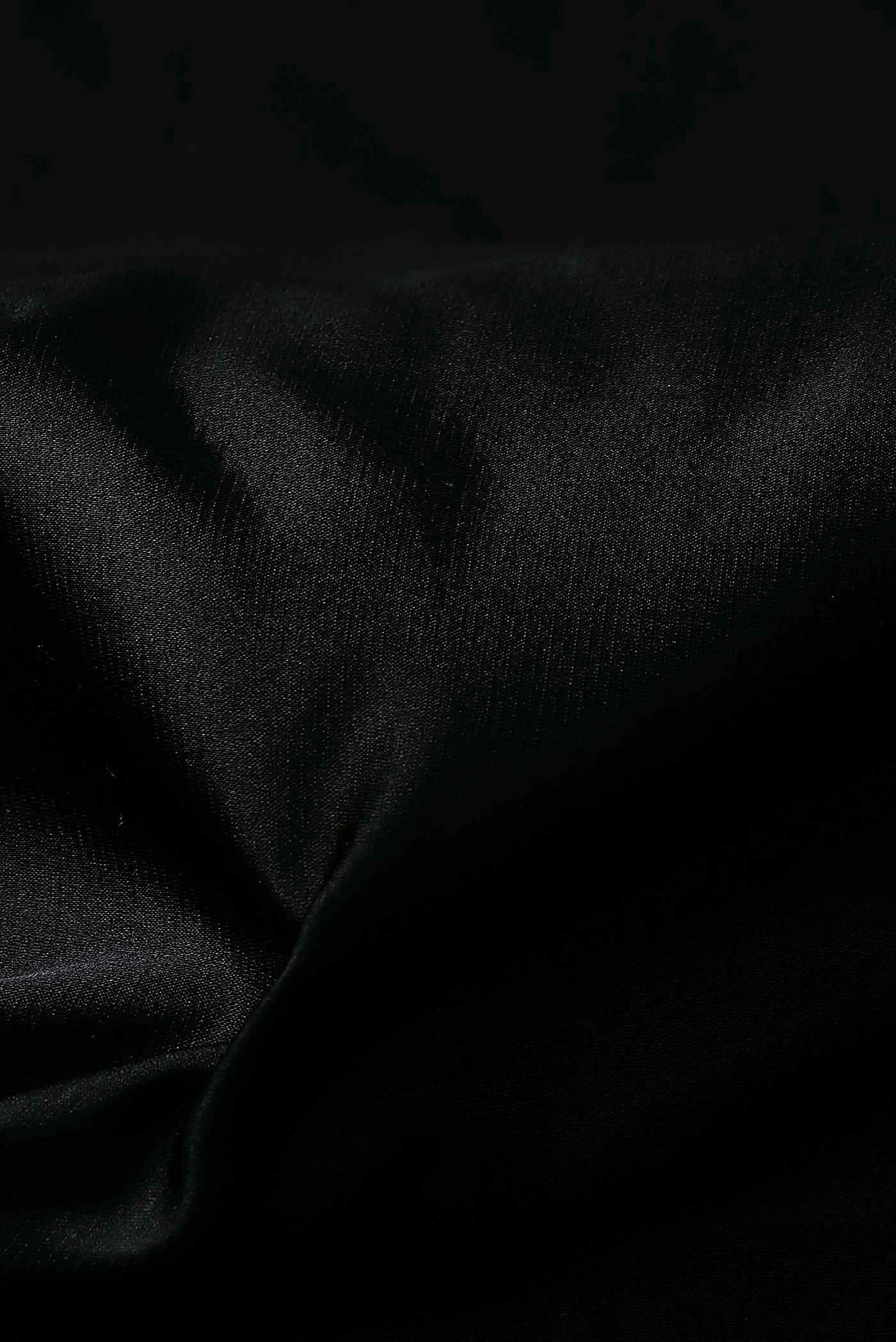 Black Banarasi Tanchoi Silk Saree