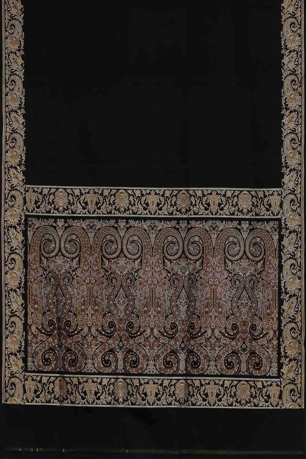 Black Banarasi Tanchoi Silk Saree