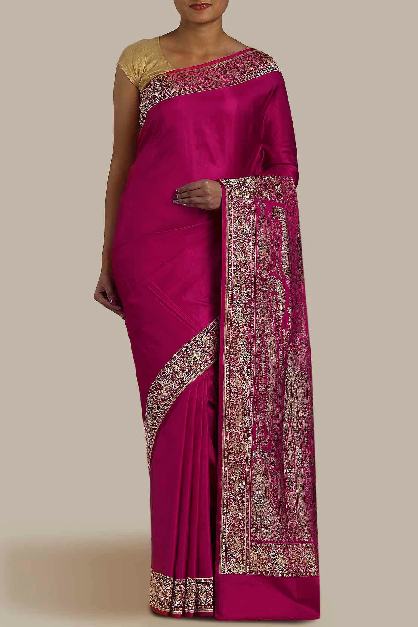 Pink Banarasi Silk Saree