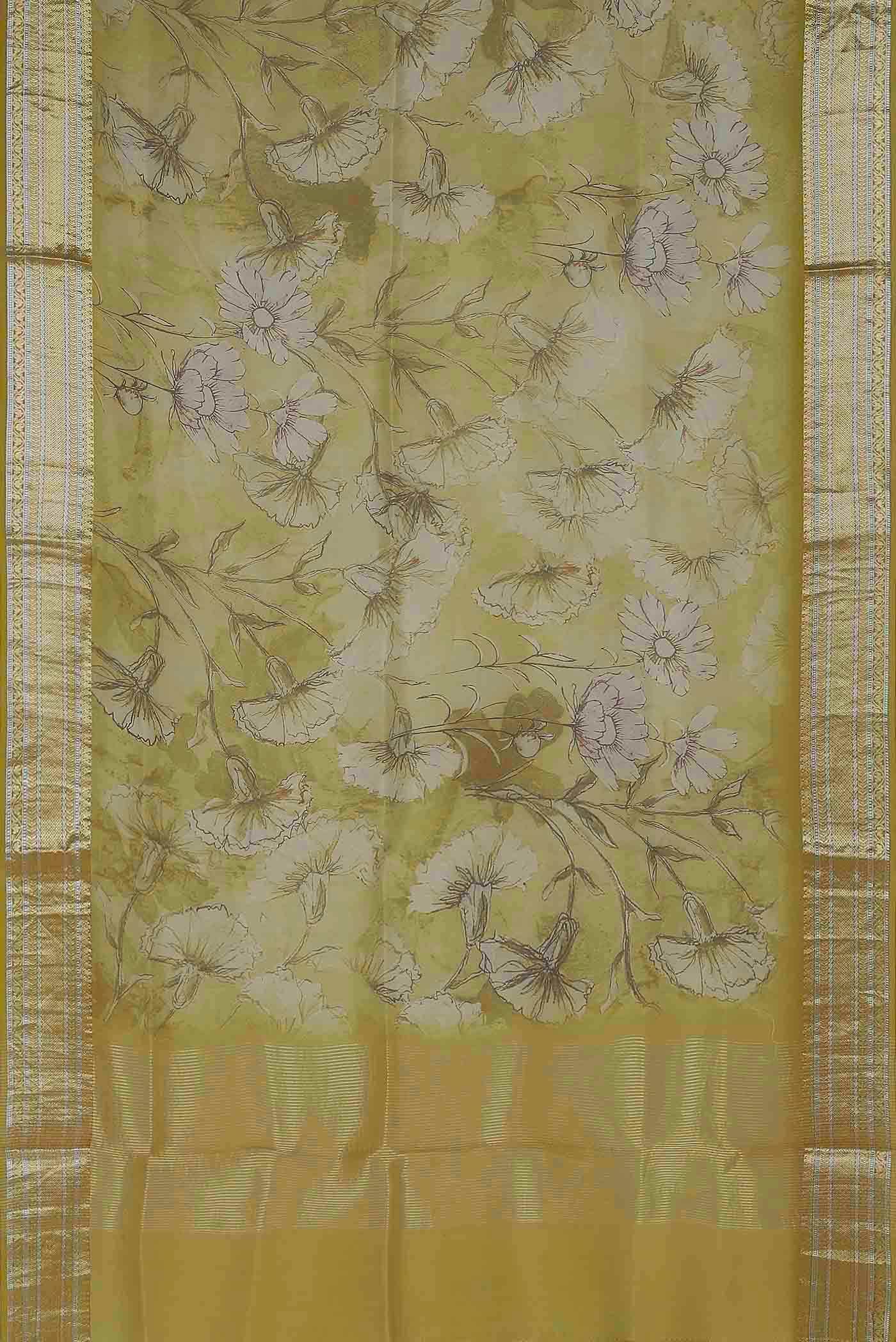 Green Organza Silk Saree