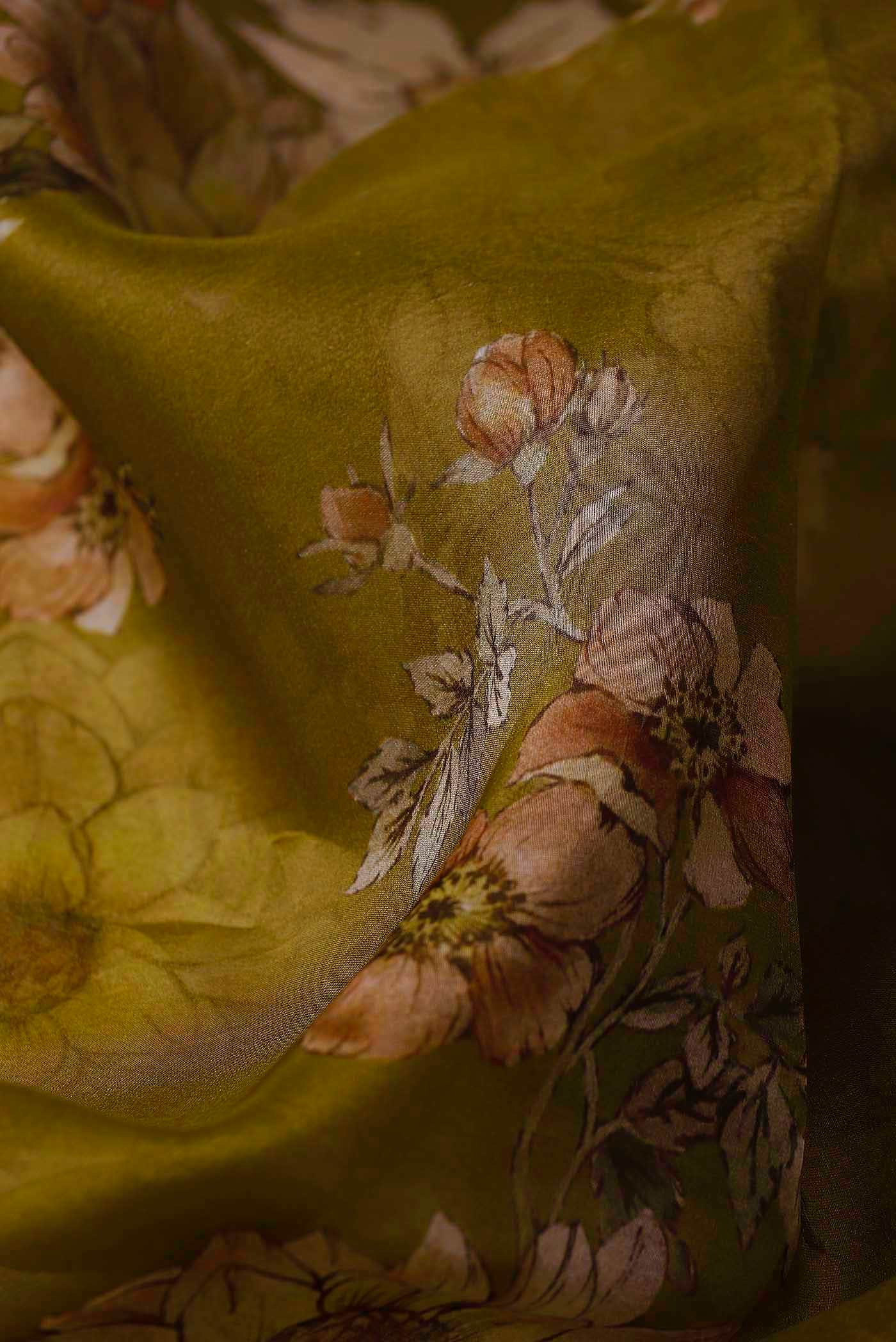 Mehandi Green Organza Silk Saree