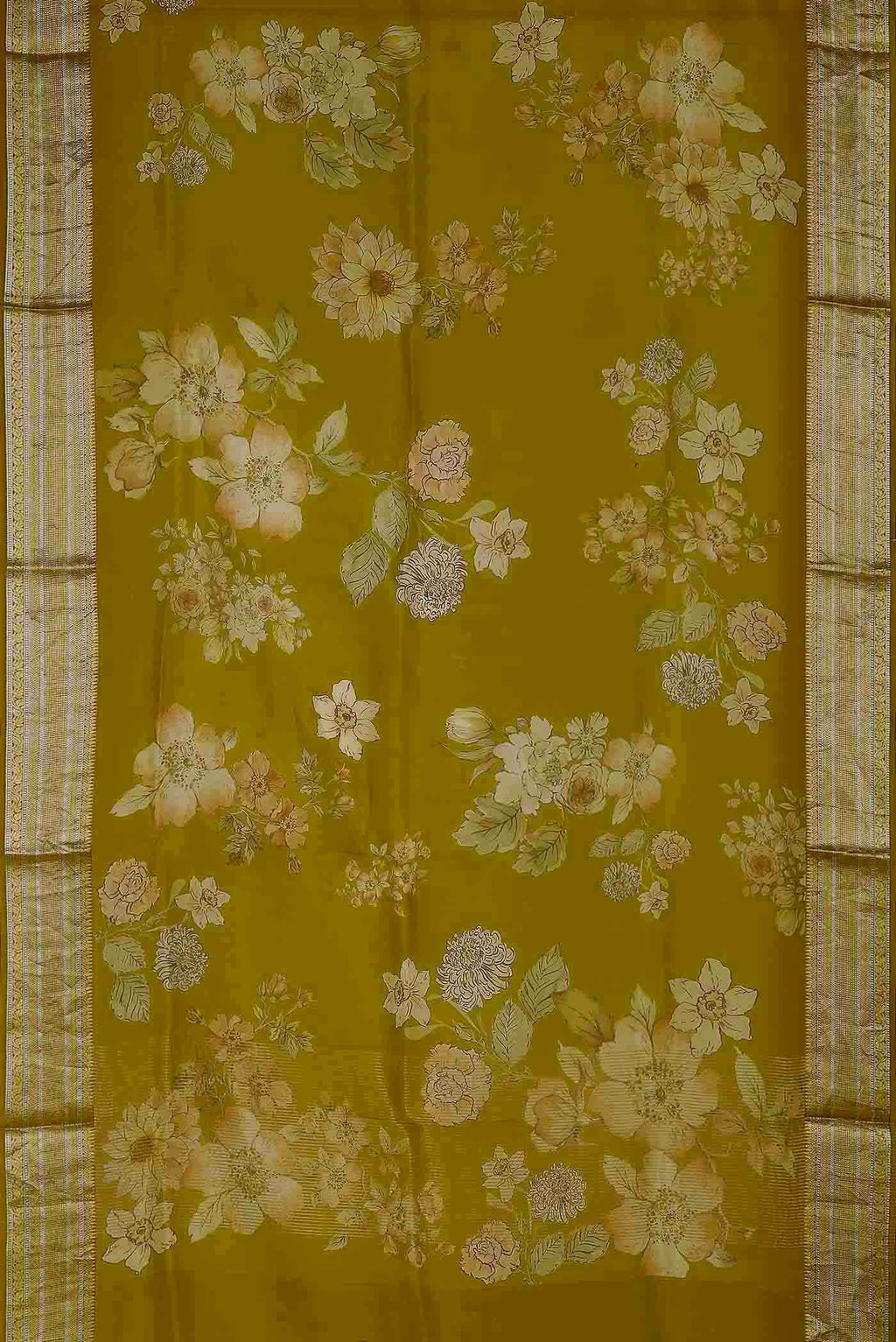 Mehandi Green Organza Silk Saree