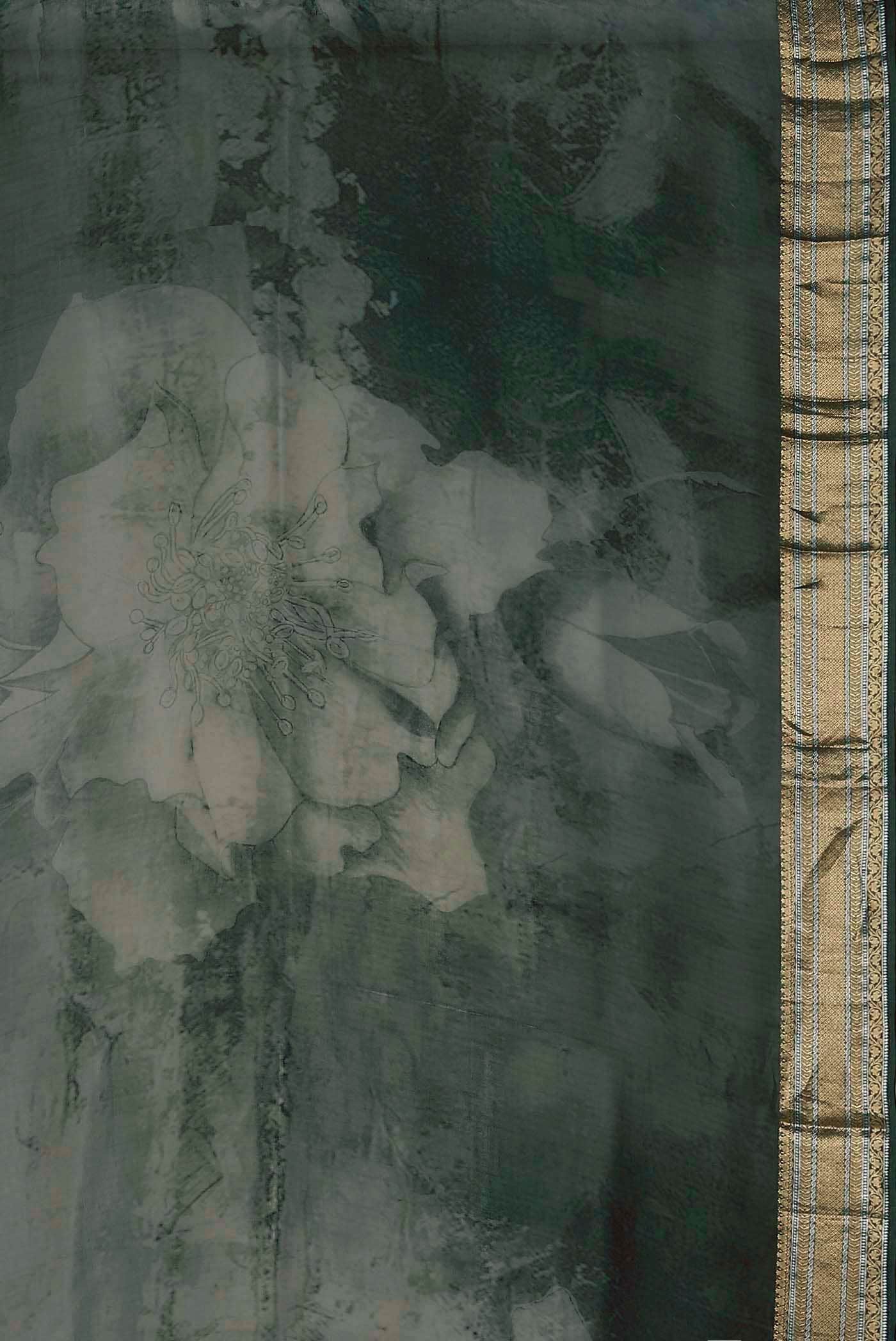 Grey Organza Silk Saree