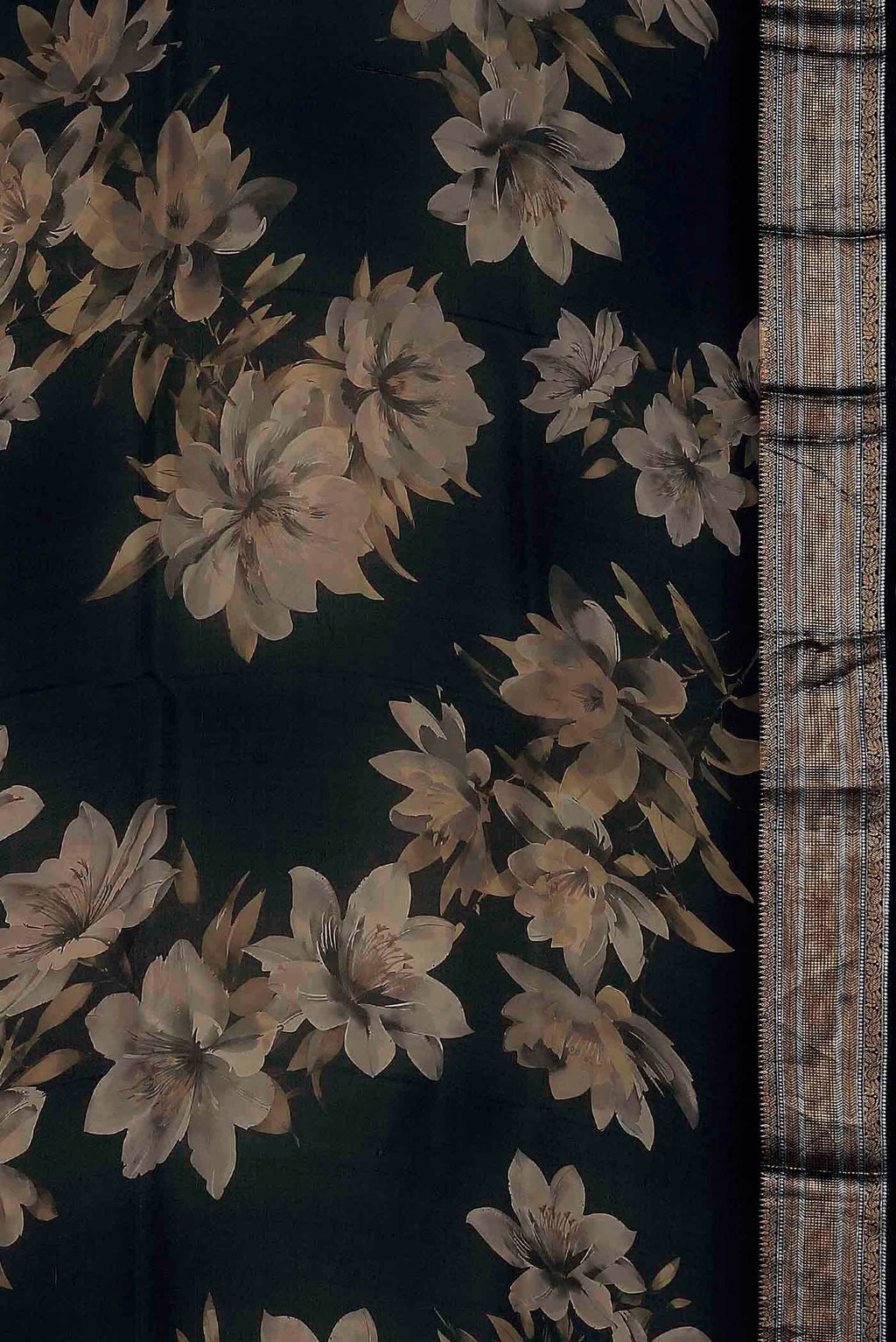 Black Organza Silk Saree