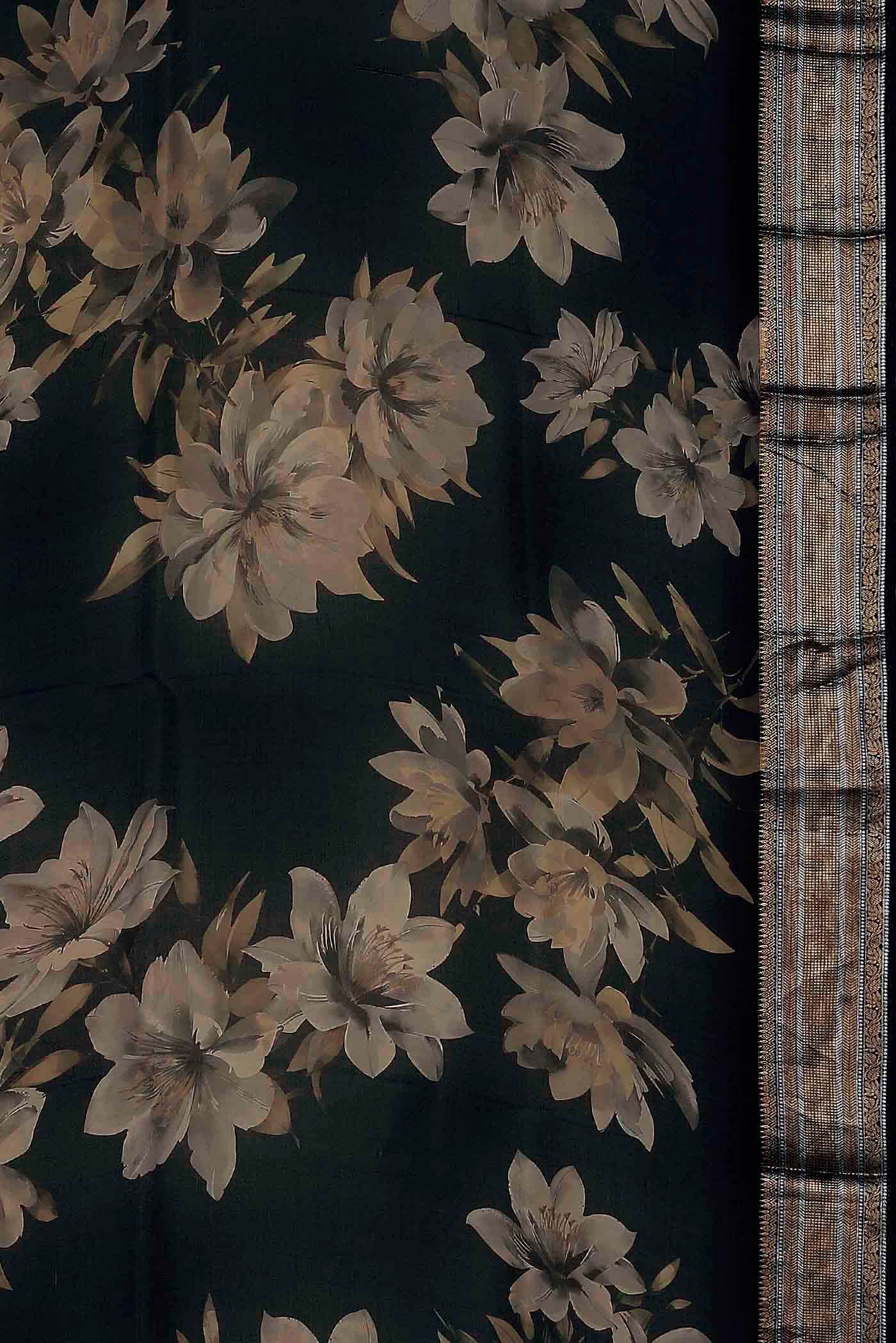 Black Organza Silk Saree