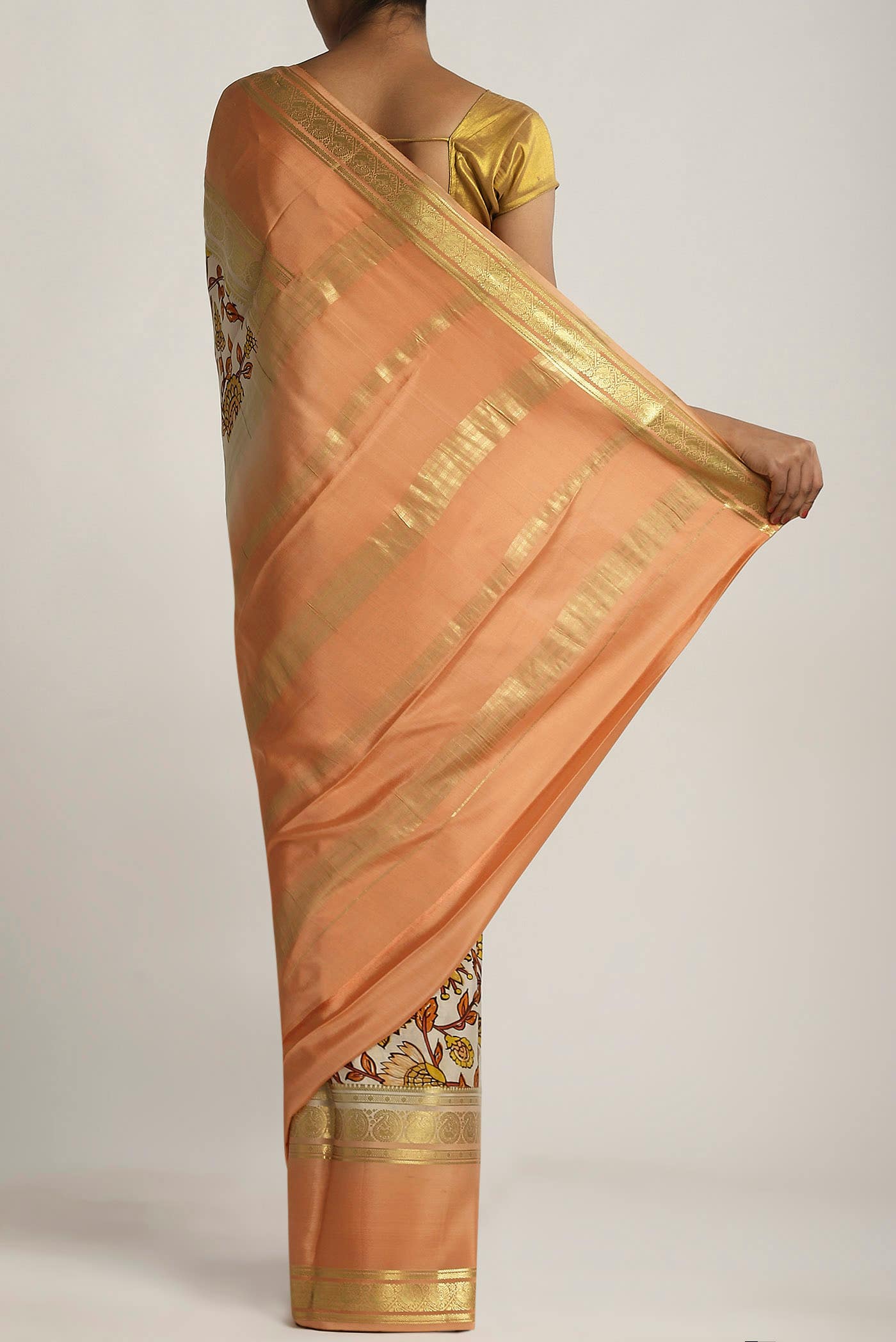 Off White Mysore Crepe Saree