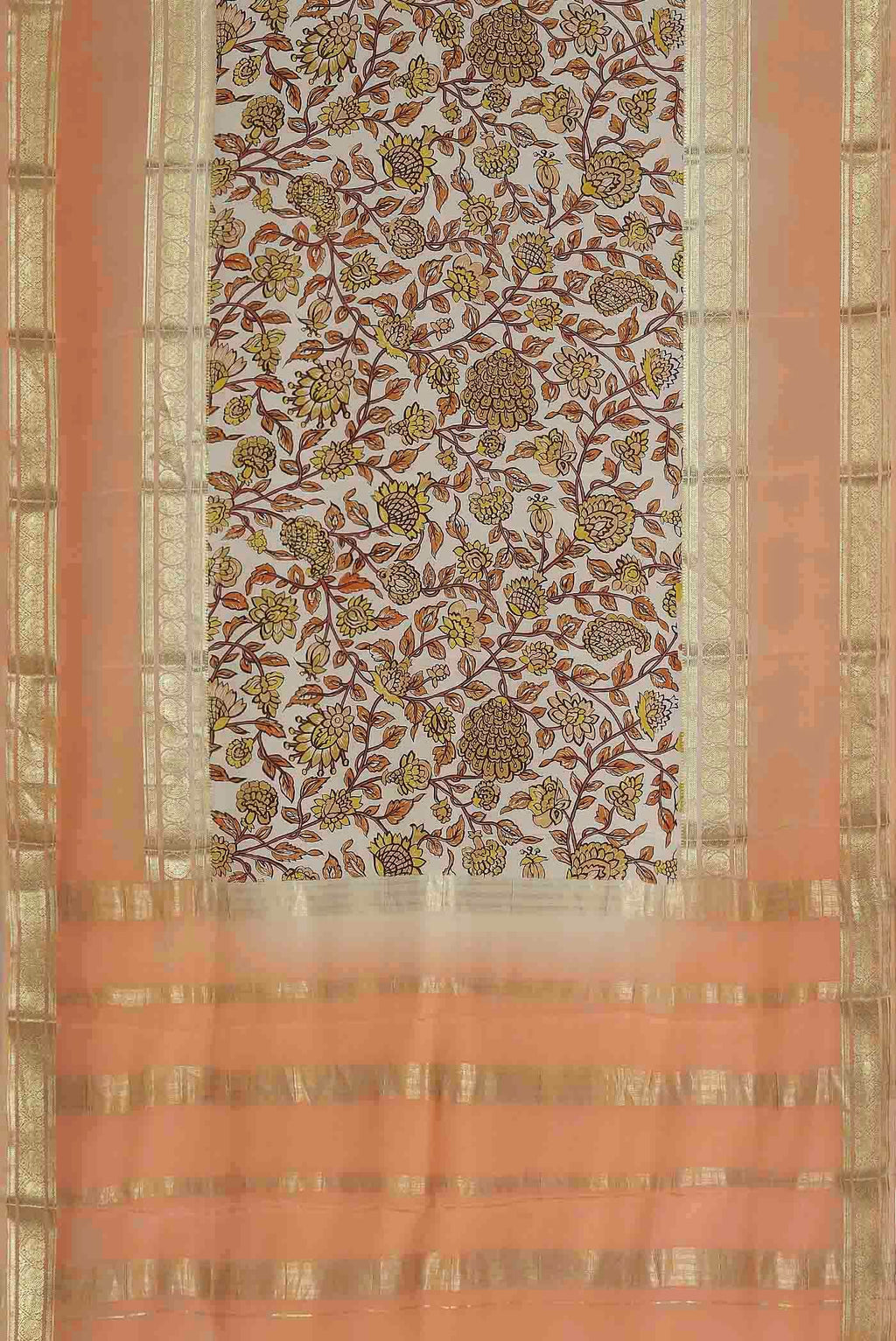 Off White Mysore Crepe Saree