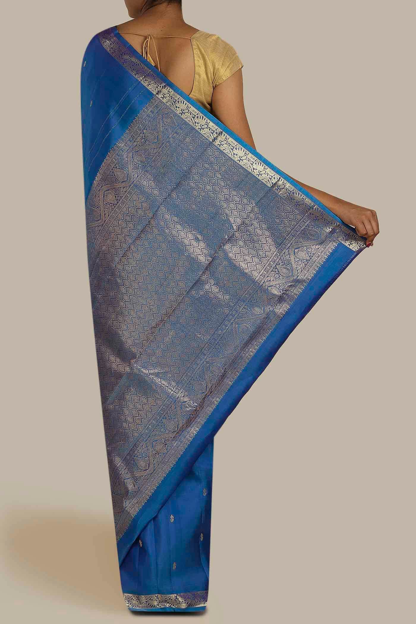 Blue Kanchipuram Silk Saree
