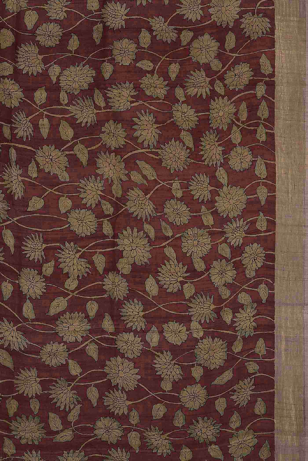 Maroon Bhagalpuri Tussar Silk Saree