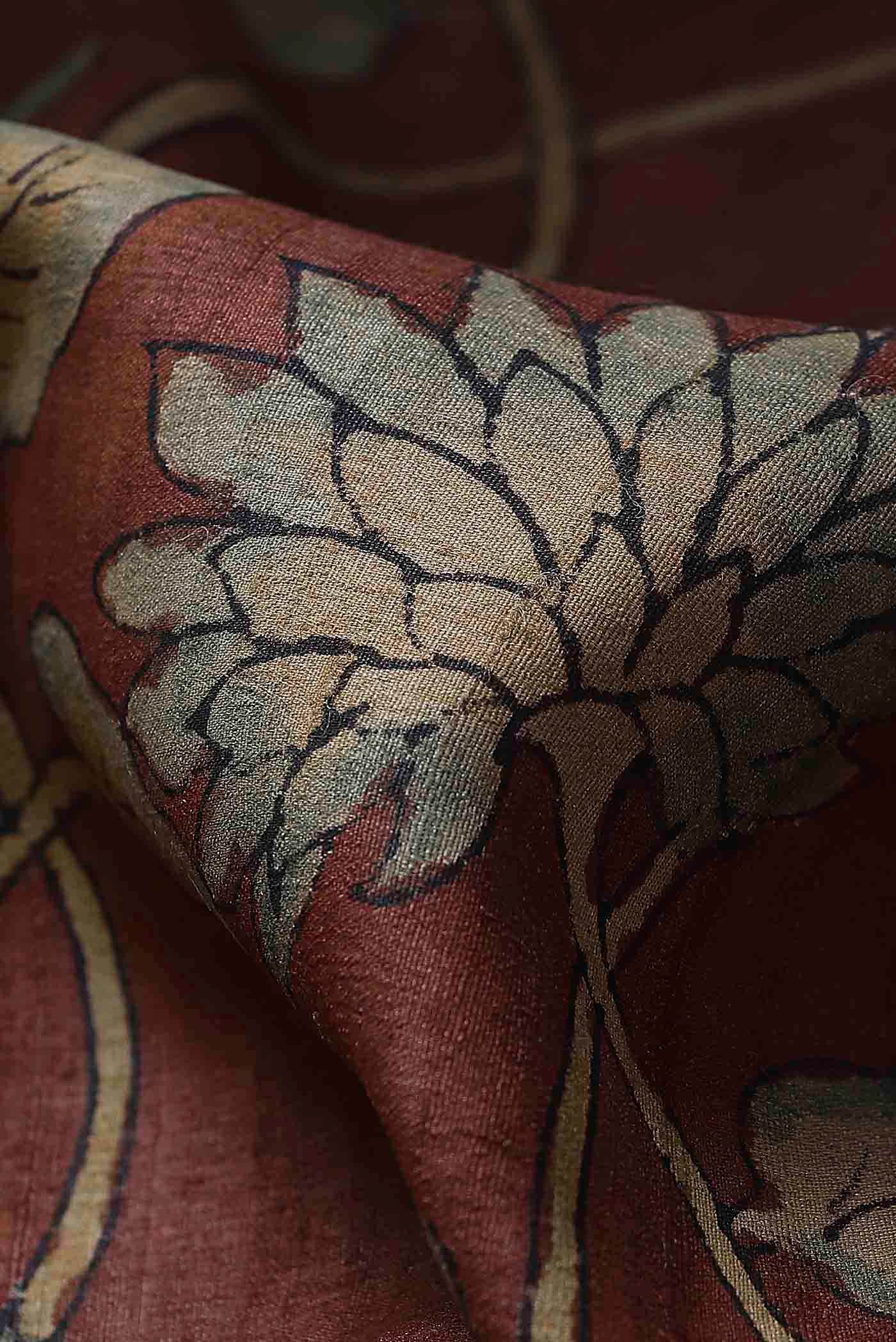 Maroon Bhagalpuri Tussar Silk Saree