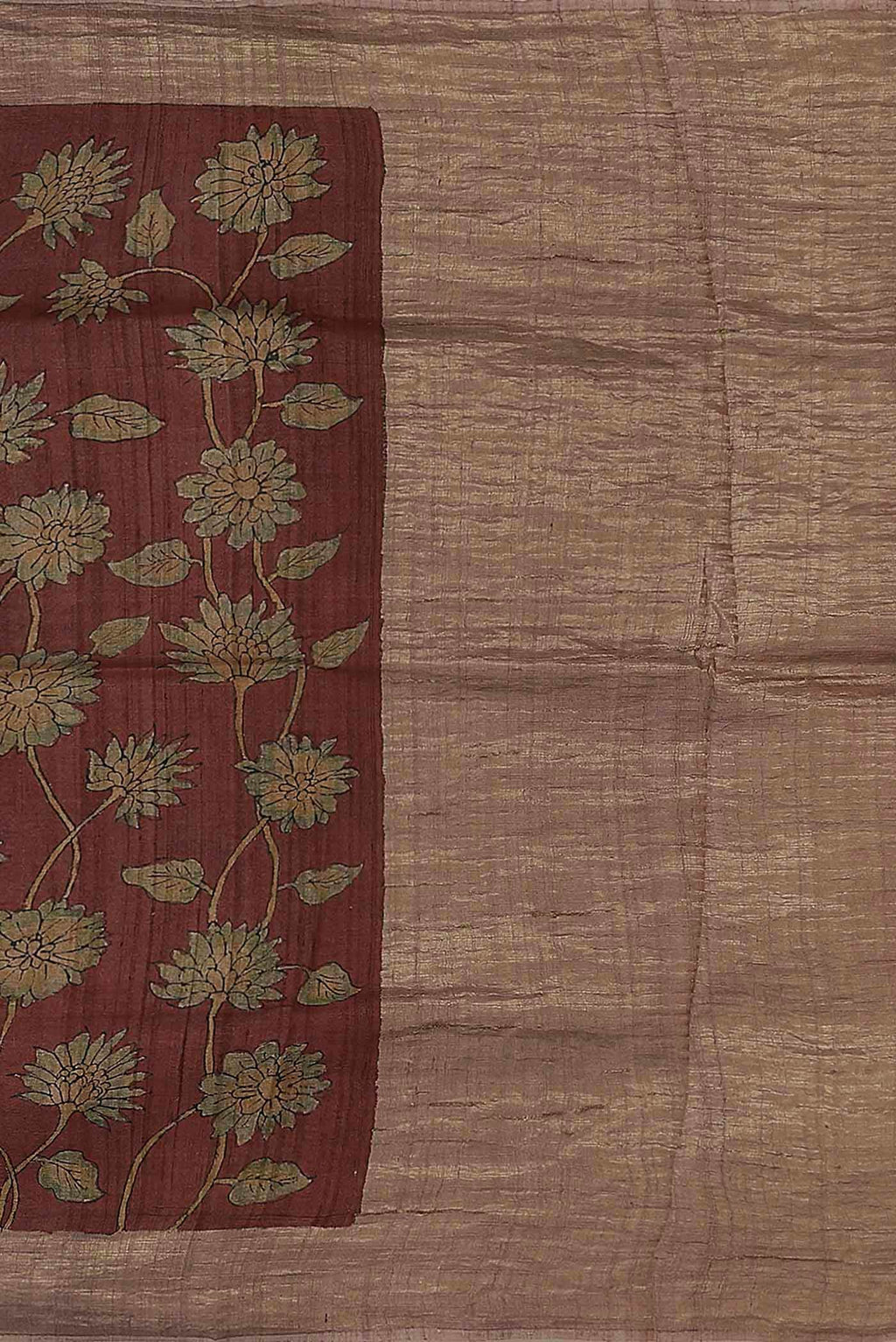 Maroon Bhagalpuri Tussar Silk Saree