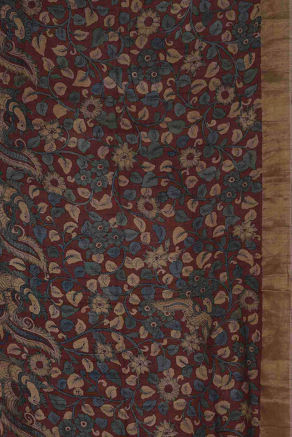 Maroon Bhagalpuri Tussar Silk Saree