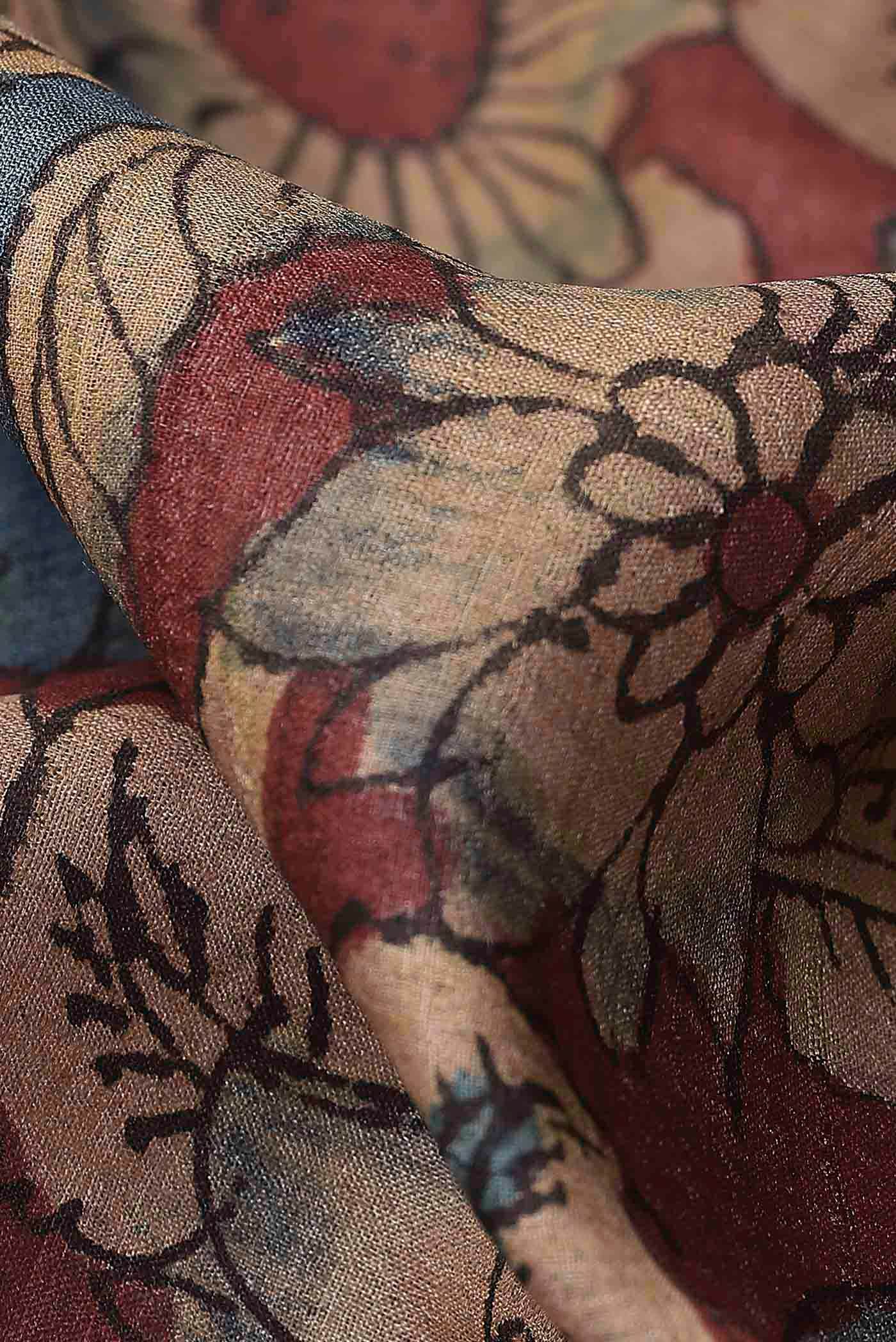 Maroon Bhagalpuri Tussar Silk Saree