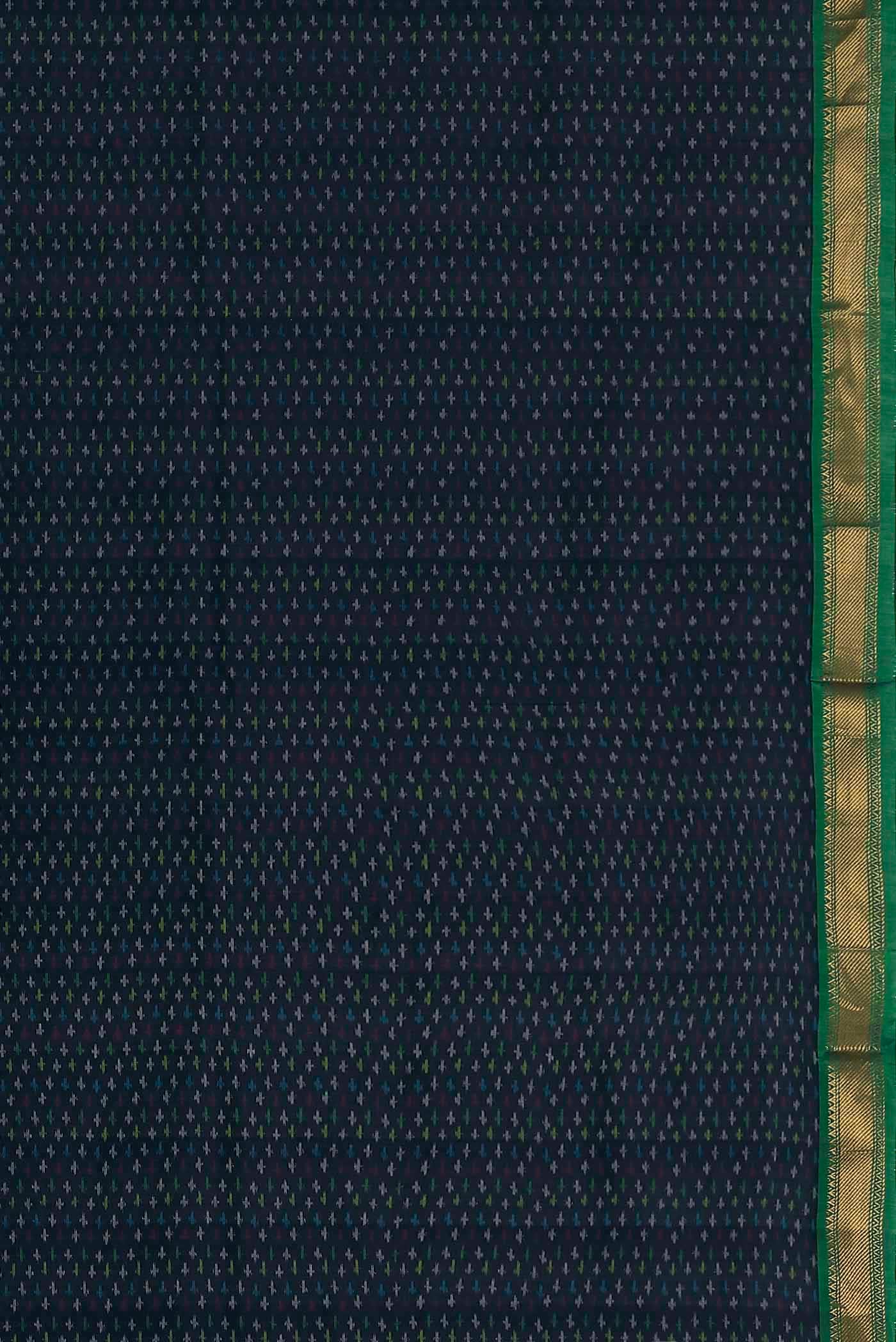 Navy Blue Pochampally Cotton Saree
