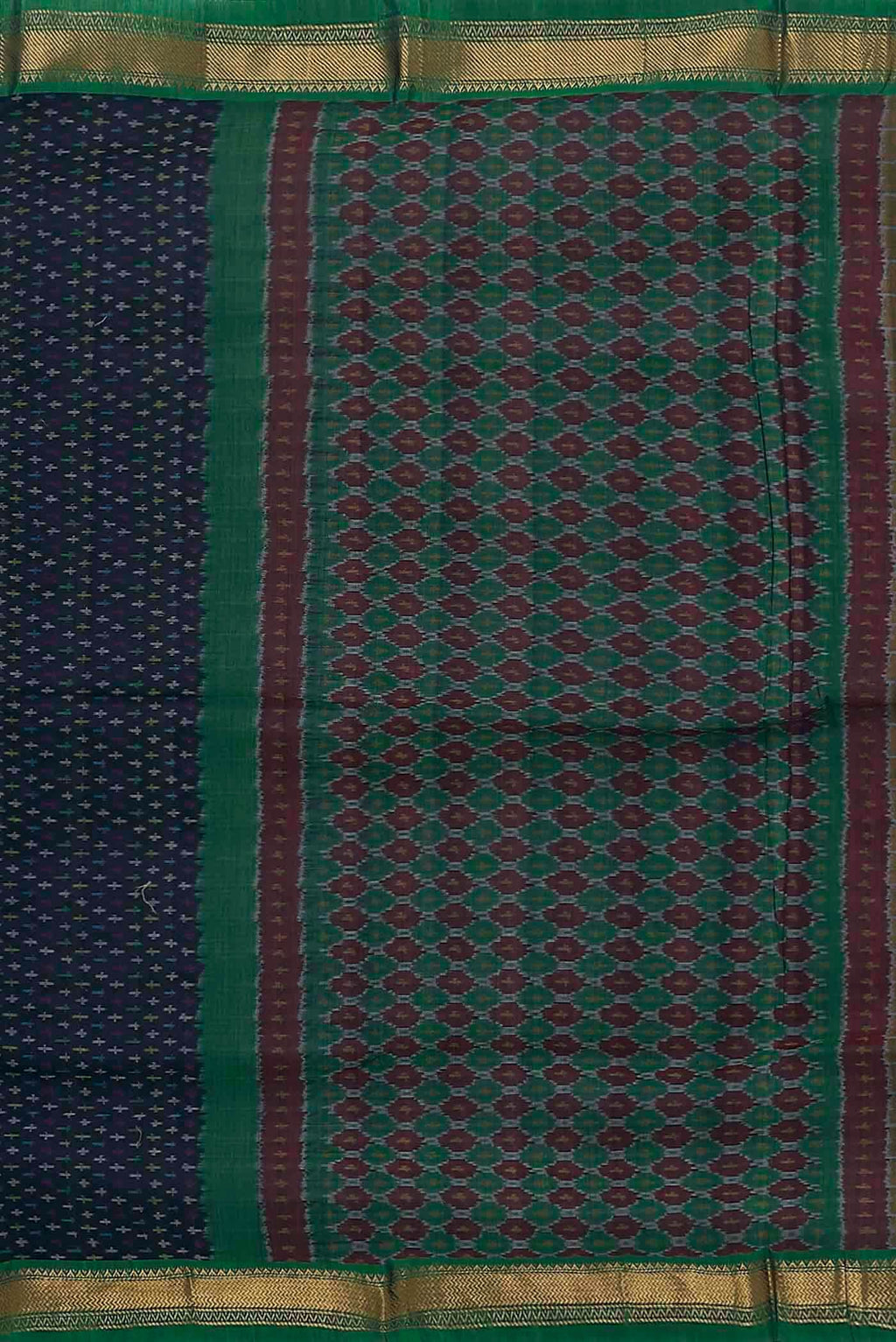 Navy Blue Pochampally Cotton Saree