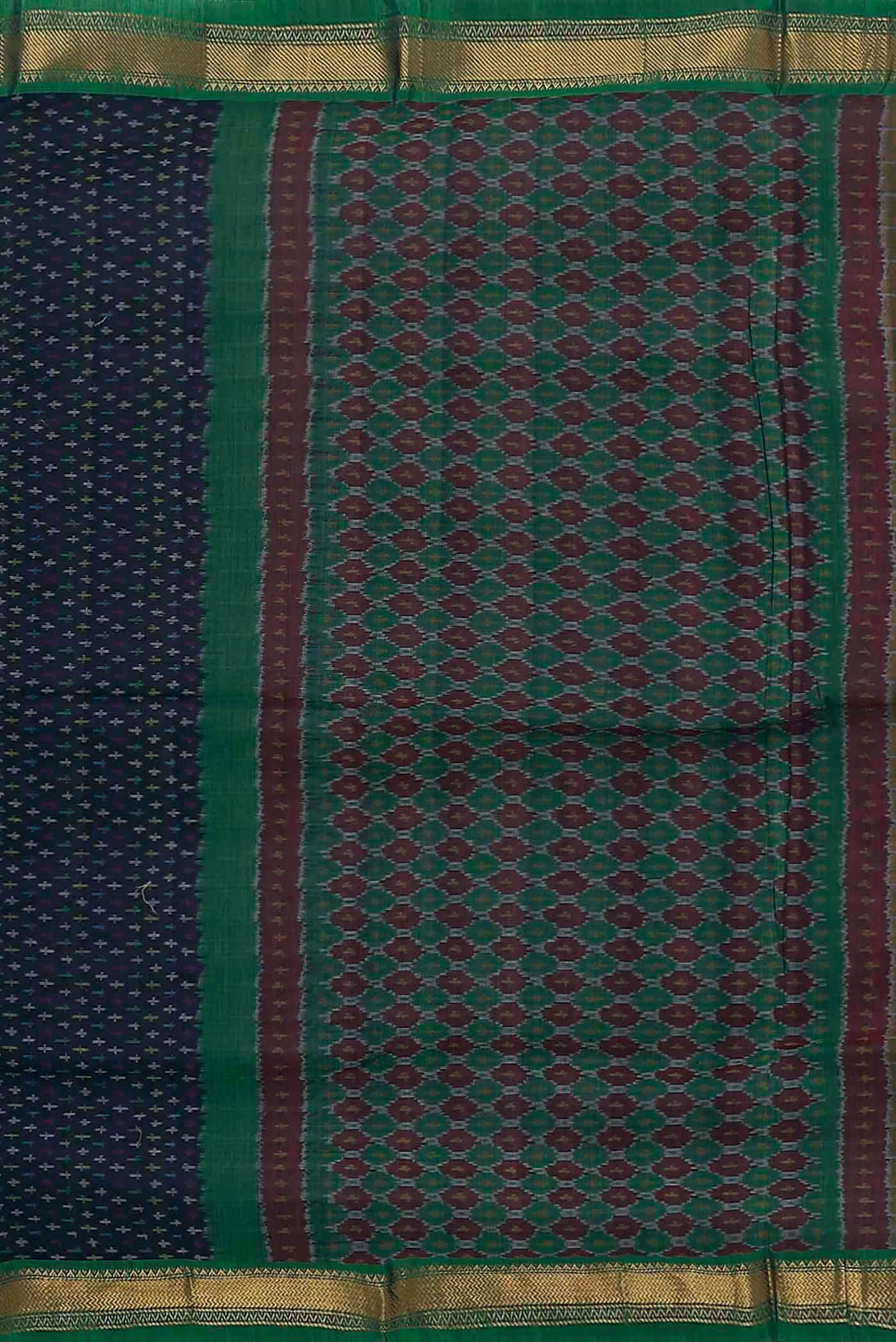 Navy Blue Pochampally Cotton Saree