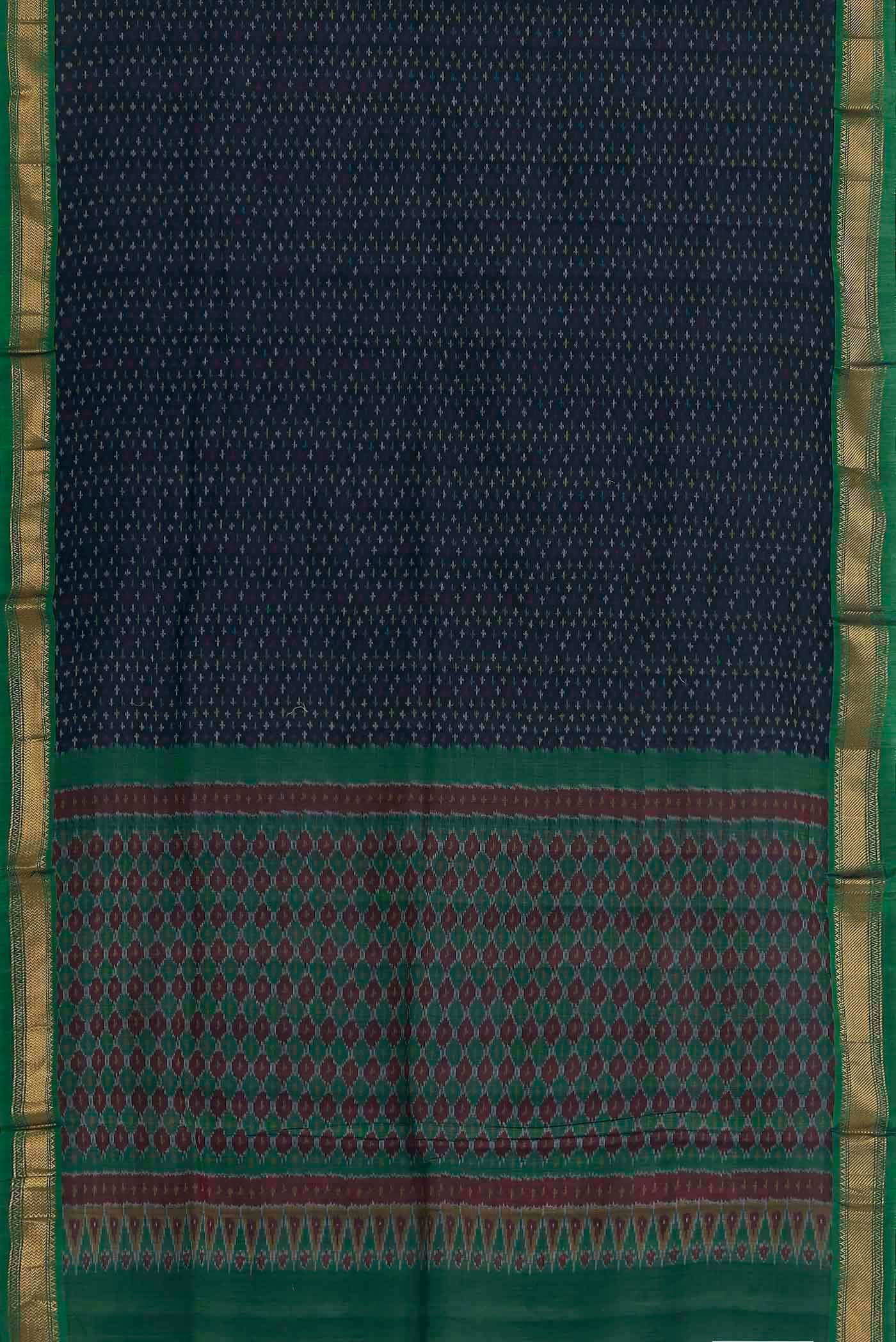 Navy Blue Pochampally Cotton Saree
