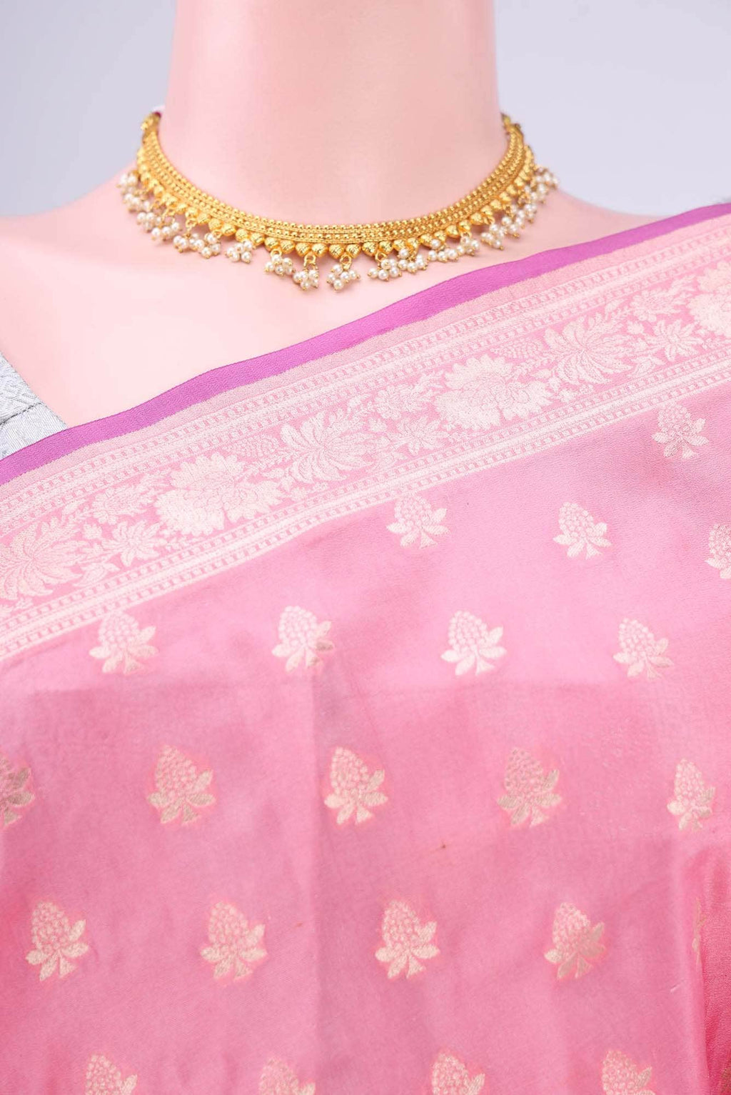 Pink Banarasi Silk Saree