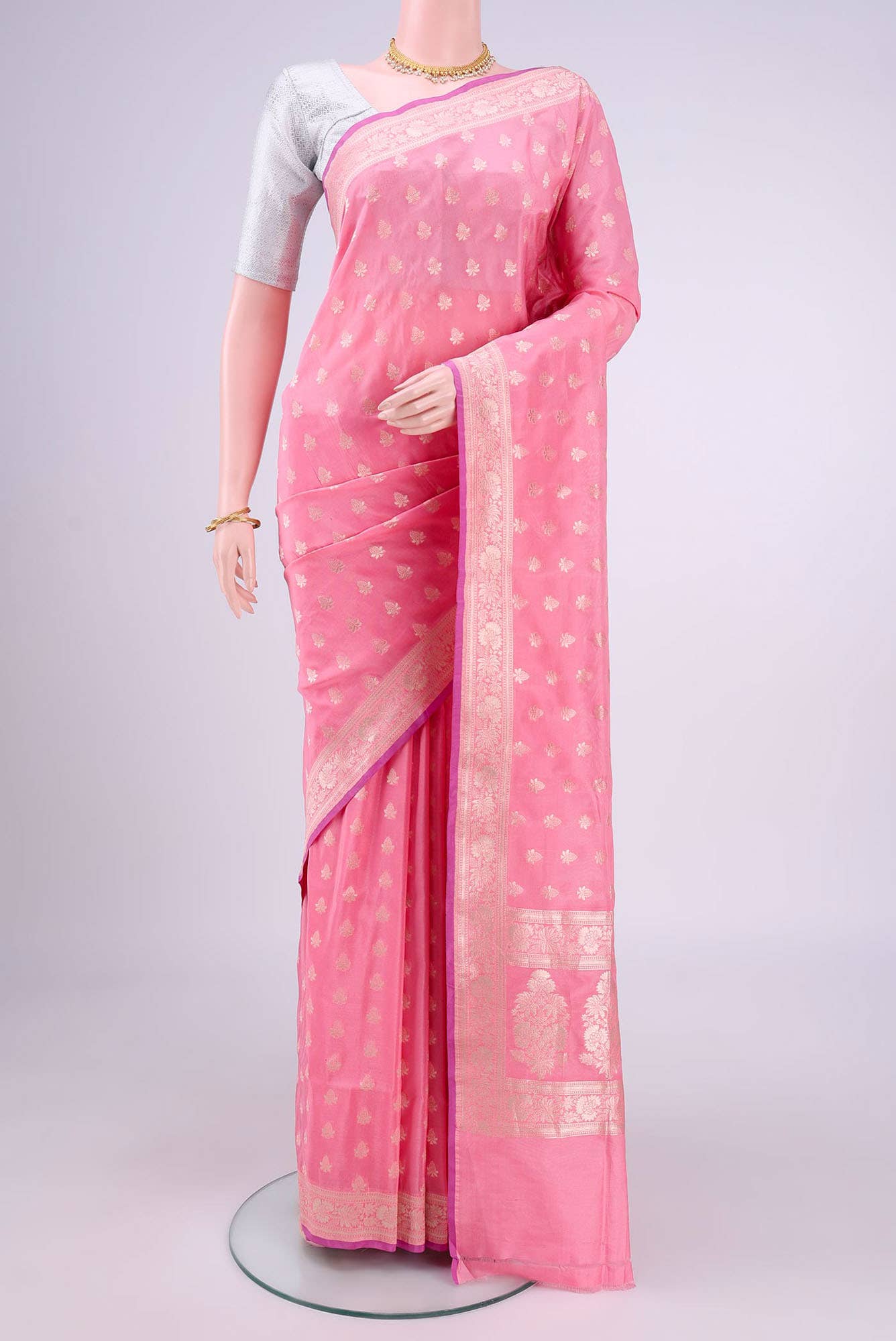 Pink Banarasi Silk Saree