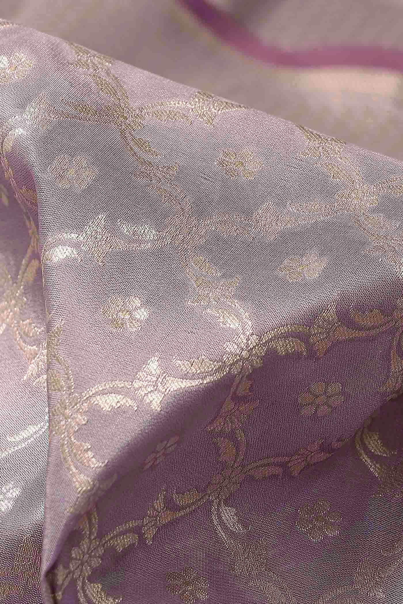 Lavender Banarasi Silk Saree