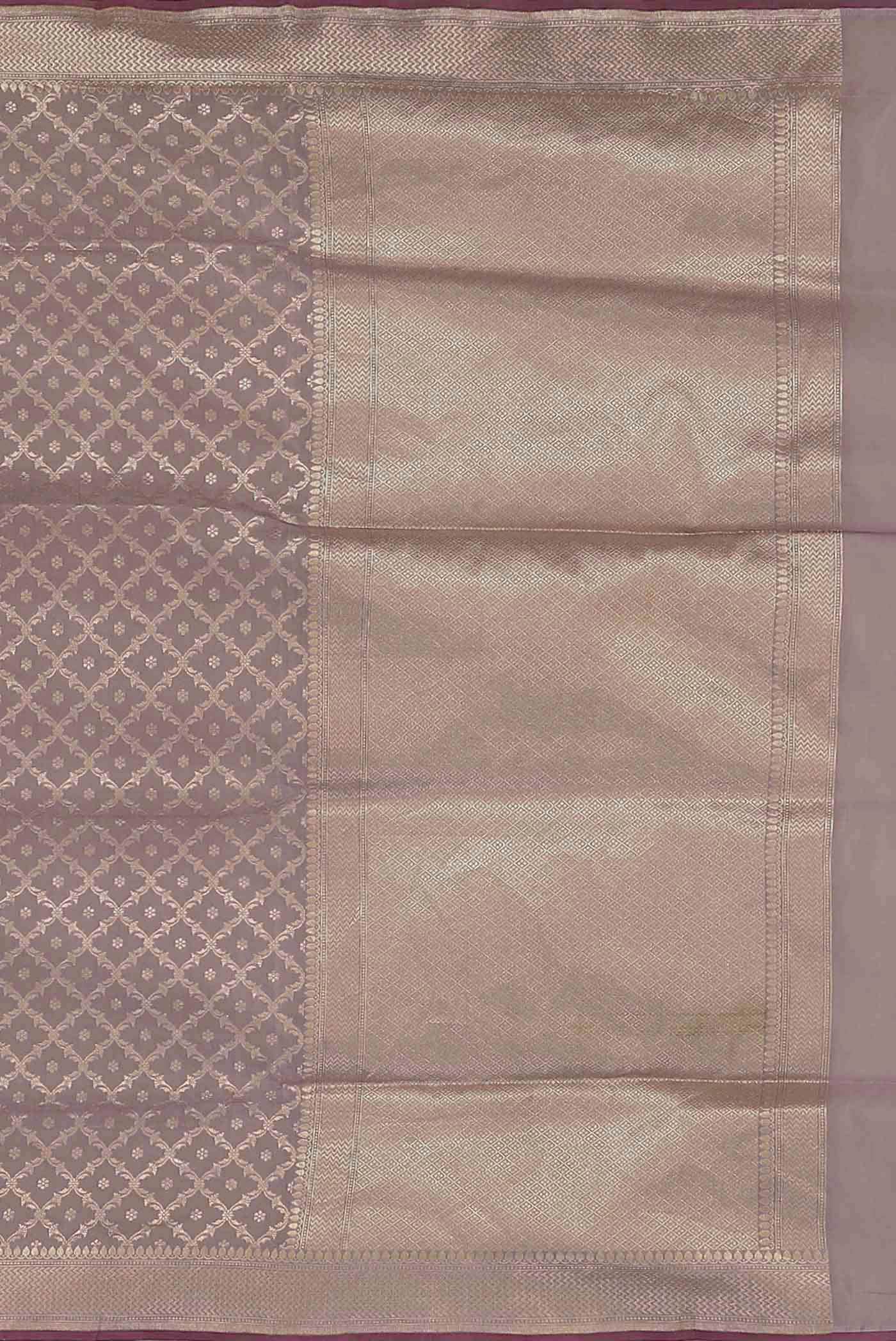 Lavender Banarasi Silk Saree