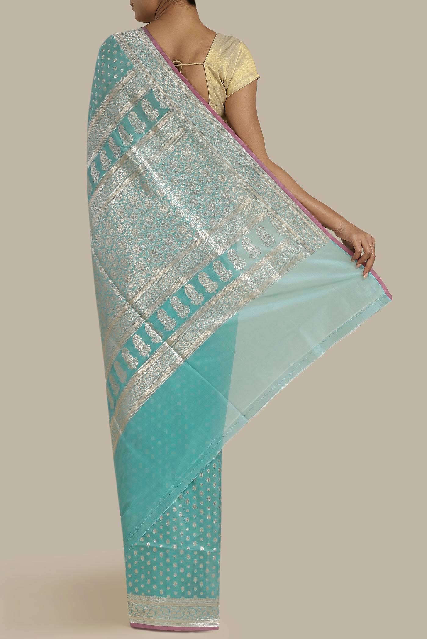 Blue Banarasi Silk Saree