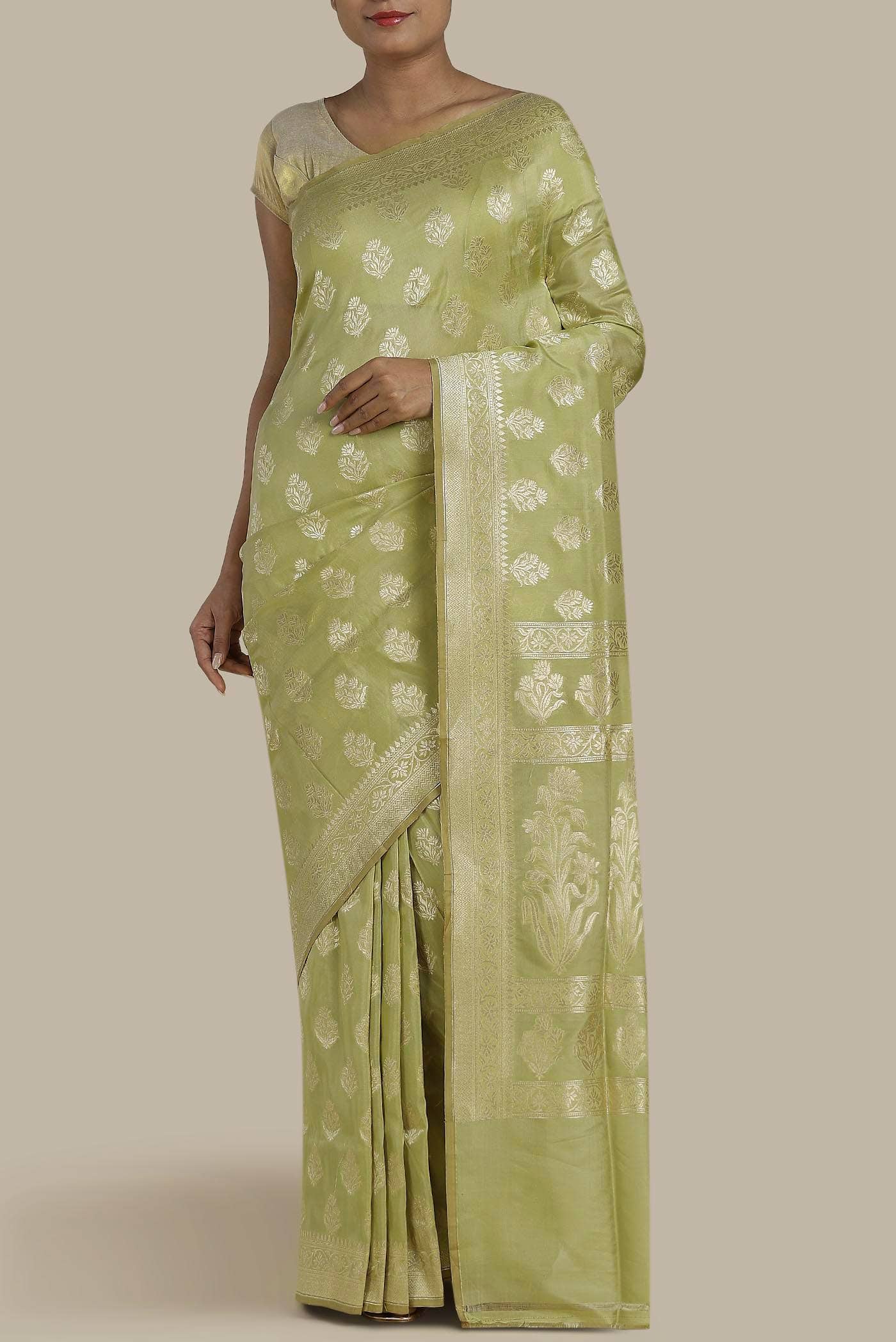 Green Banarasi Silk Saree