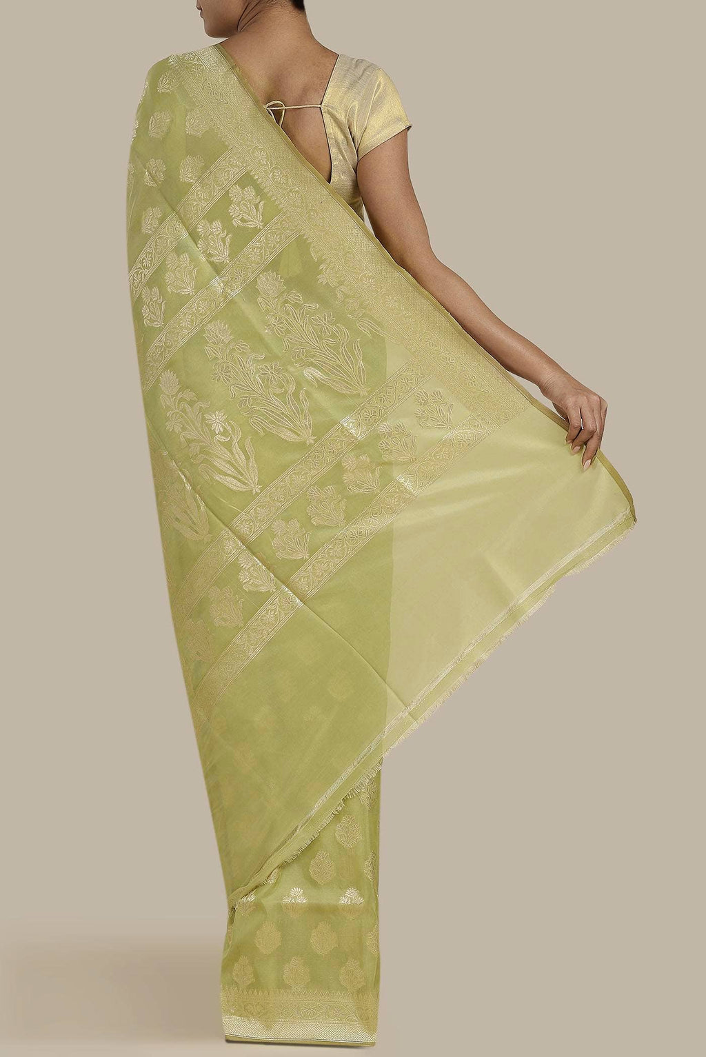 Green Banarasi Silk Saree
