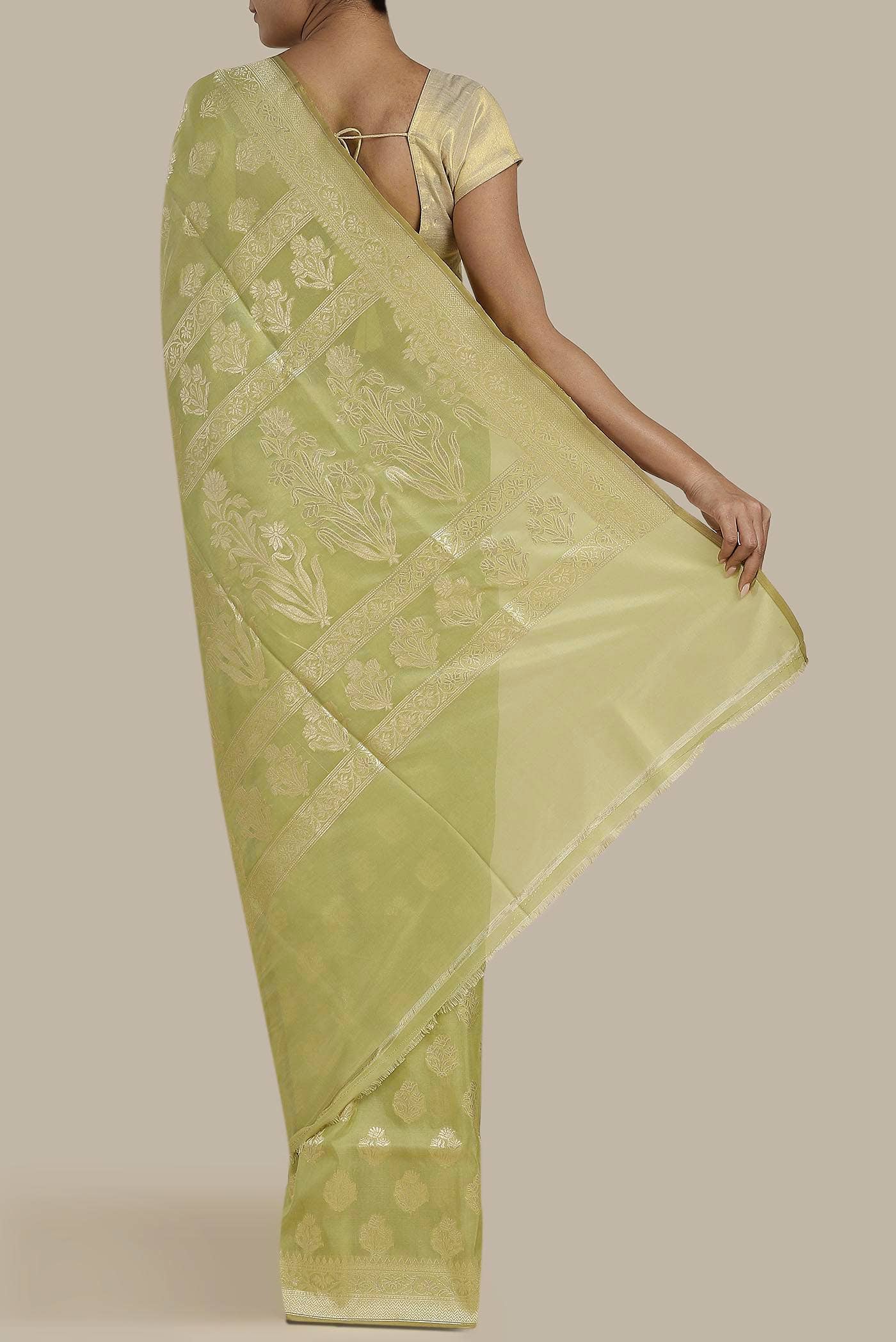 Green Banarasi Silk Saree