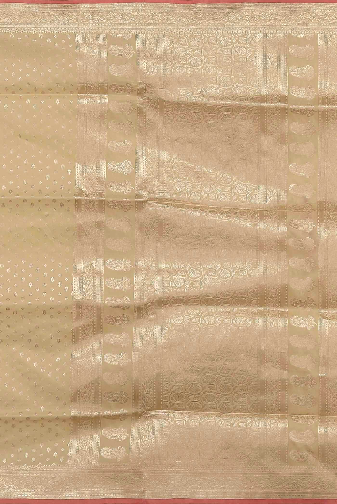 Beige Banarasi Silk Saree